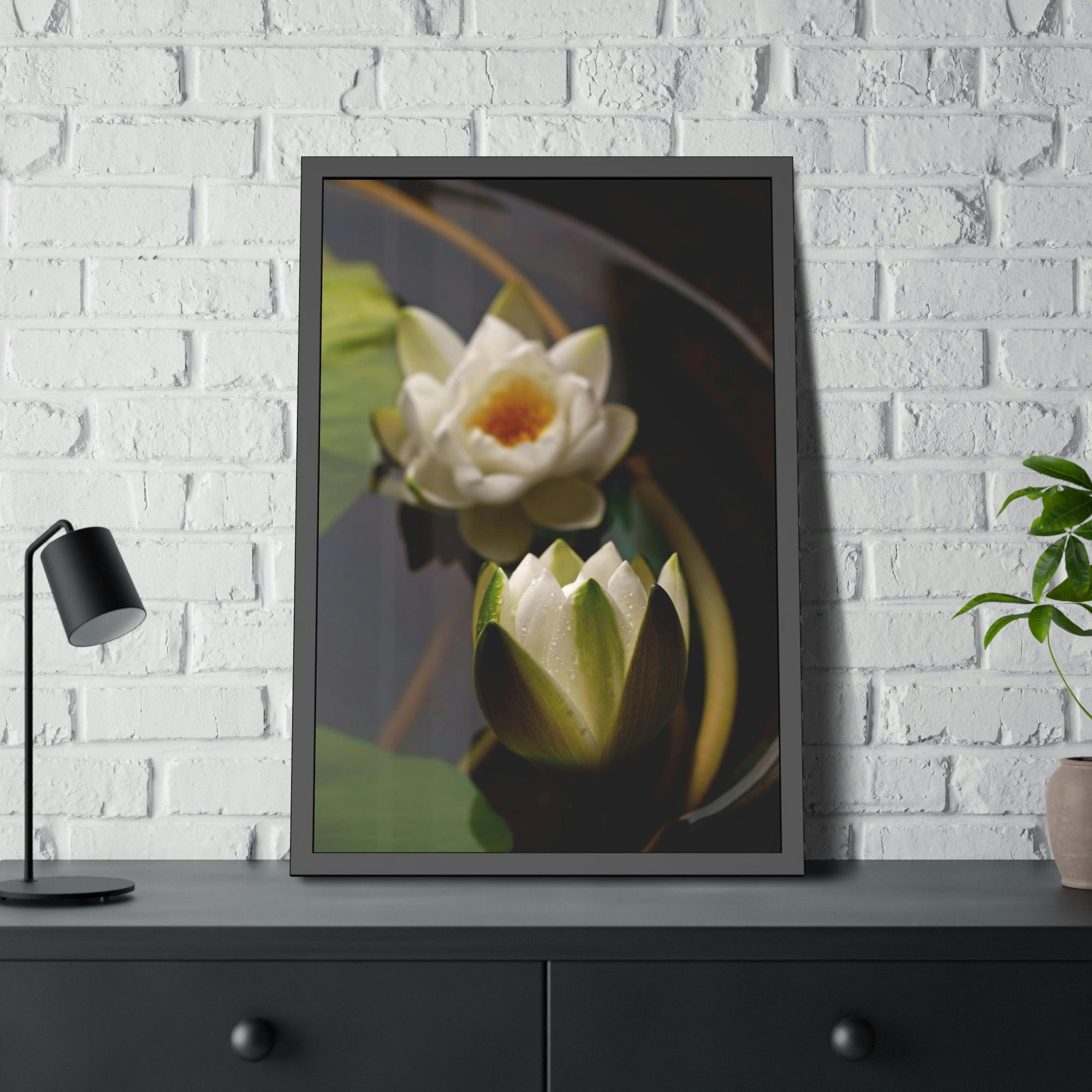 Lotuses Lotus Garden: Elegant Framed Poster and Print on Canvas