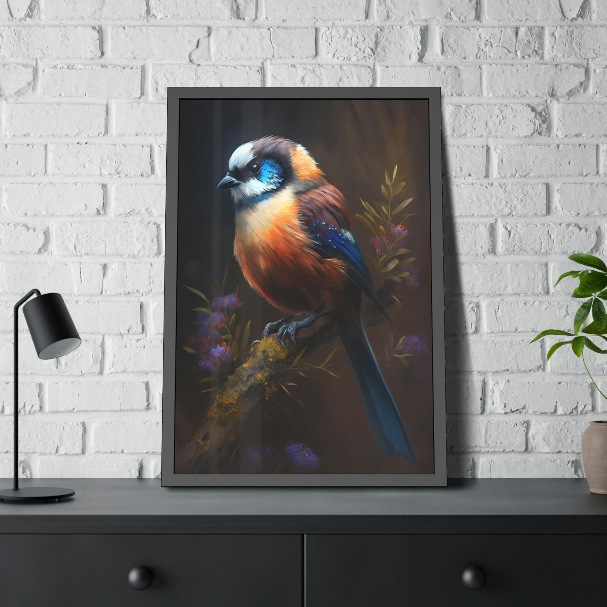 Birds The Playful Bird: Canvas & Poster Wall Art of Bird Frolicking in a Field