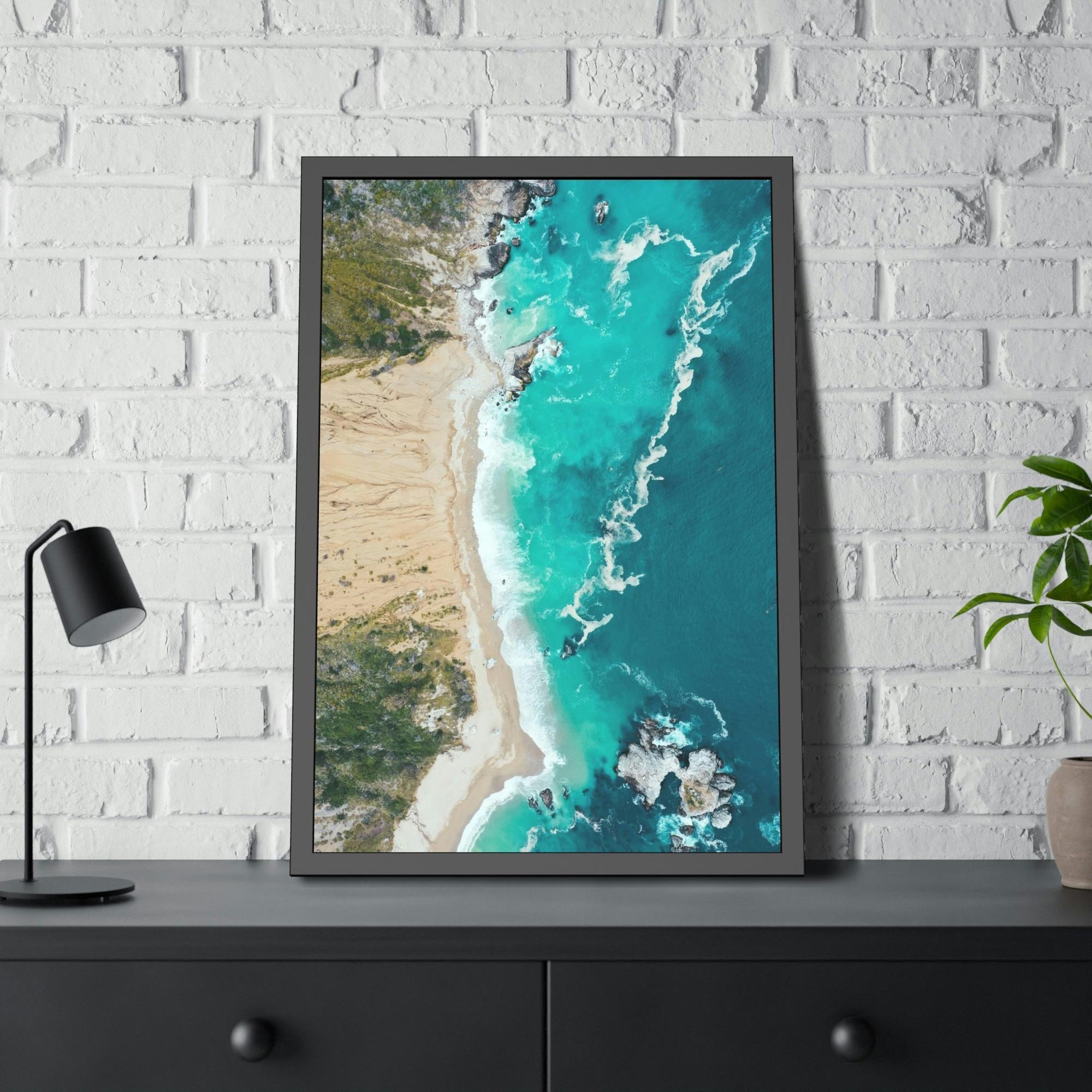 Island Beach Sun-kissed Sands: Canvas Print of a Beach on a Bright Day
