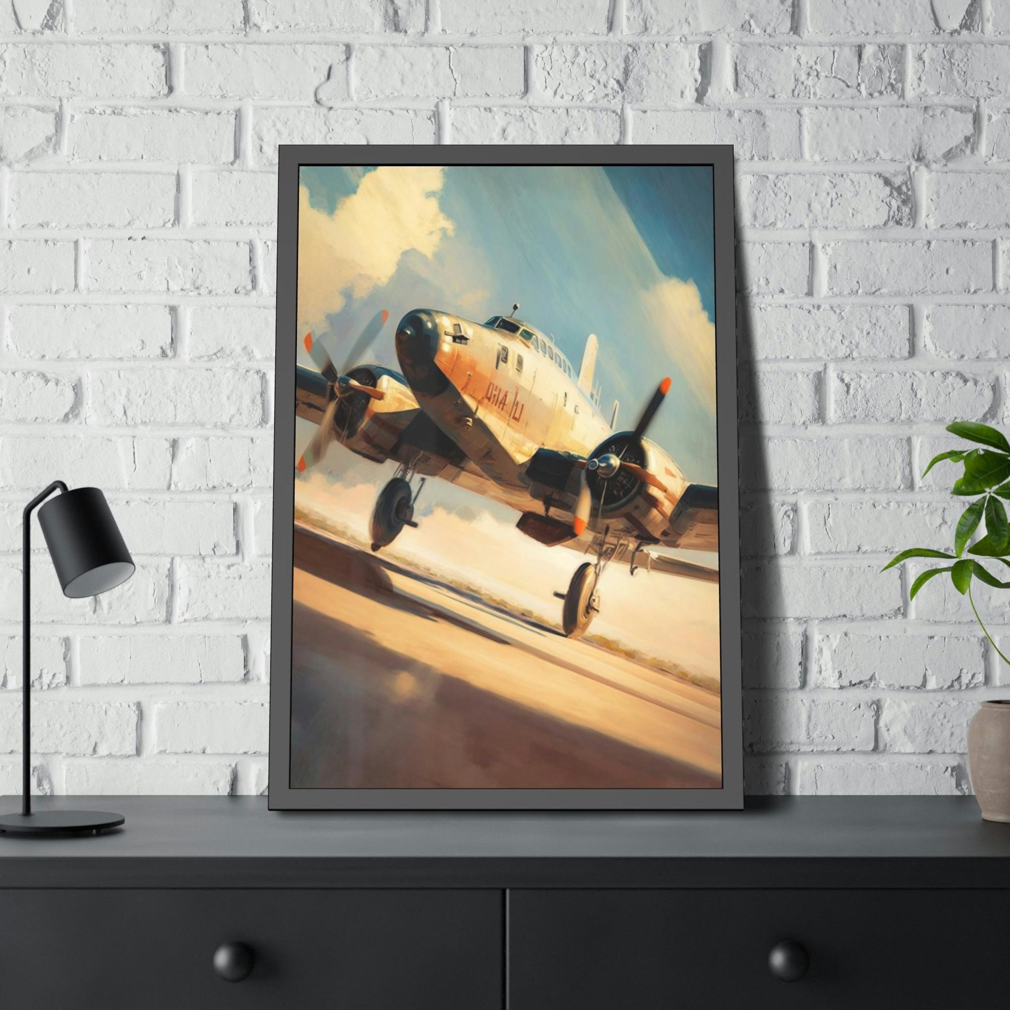 Aircraft Flying Dreams: Captivating Aircraft Wall Art on Framed Poster