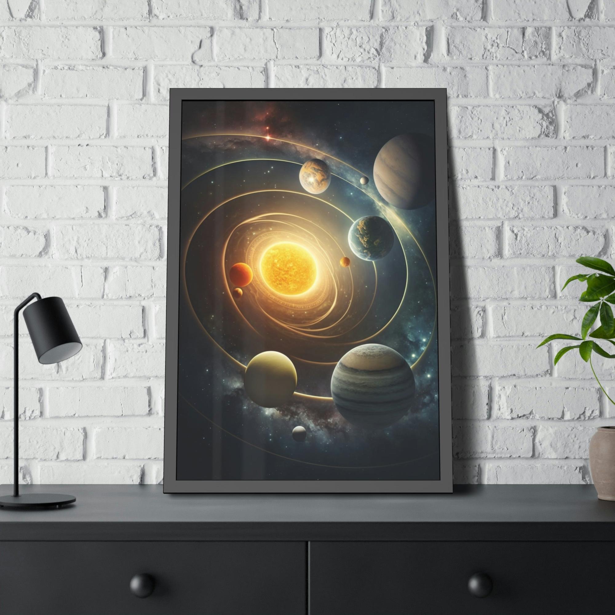 Solar System Discover the Cosmos: Framed Canvas Art of the Solar System for an Out-of-This-World Experience