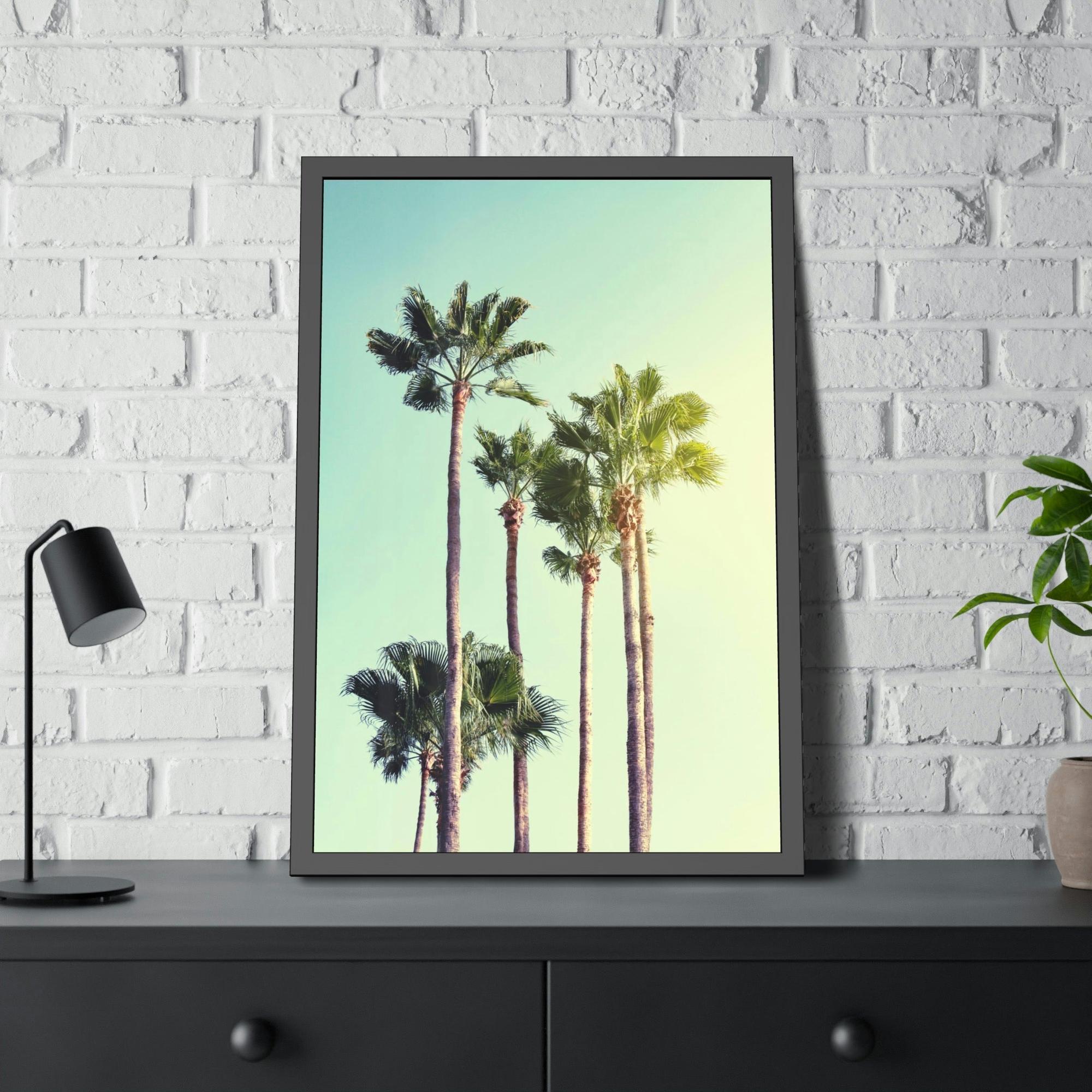 Palm Trees The Palm's Path: A Mesmerizing Wall Art of Palm Trees Lining a Road