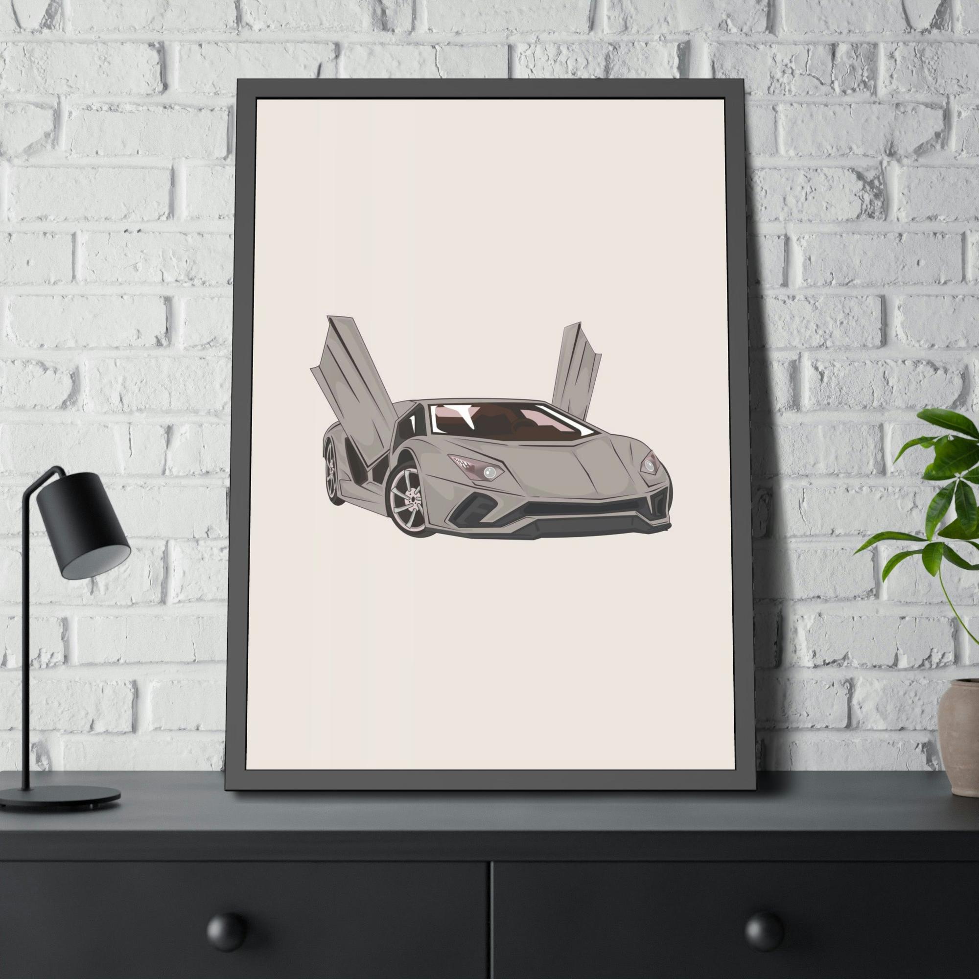 Lamborghini Roaring Beauty: Lamborghini Wall Art on Framed Canvas & Poster