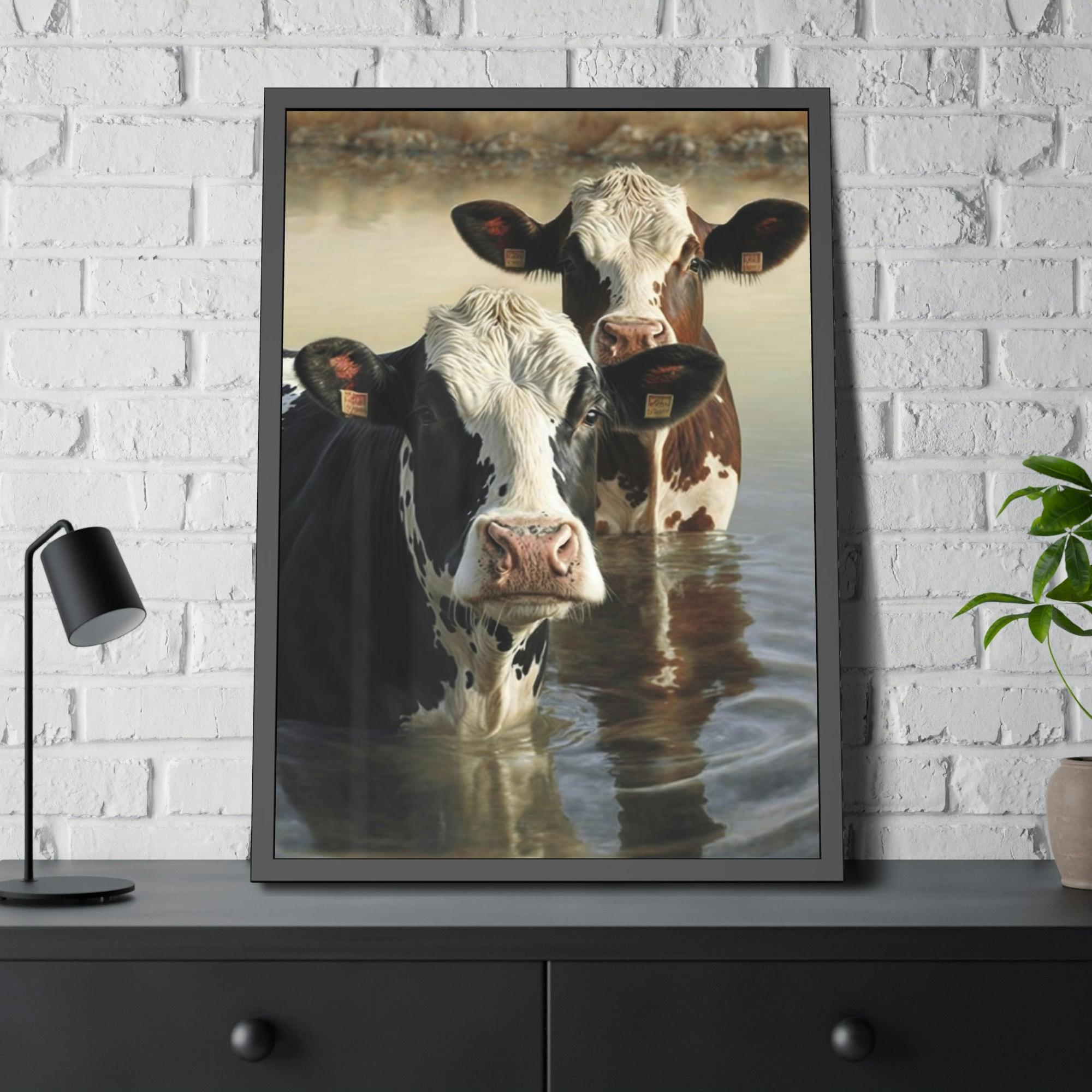 Cows Majestic Cows: A Canvas Depiction of the Farm Life
