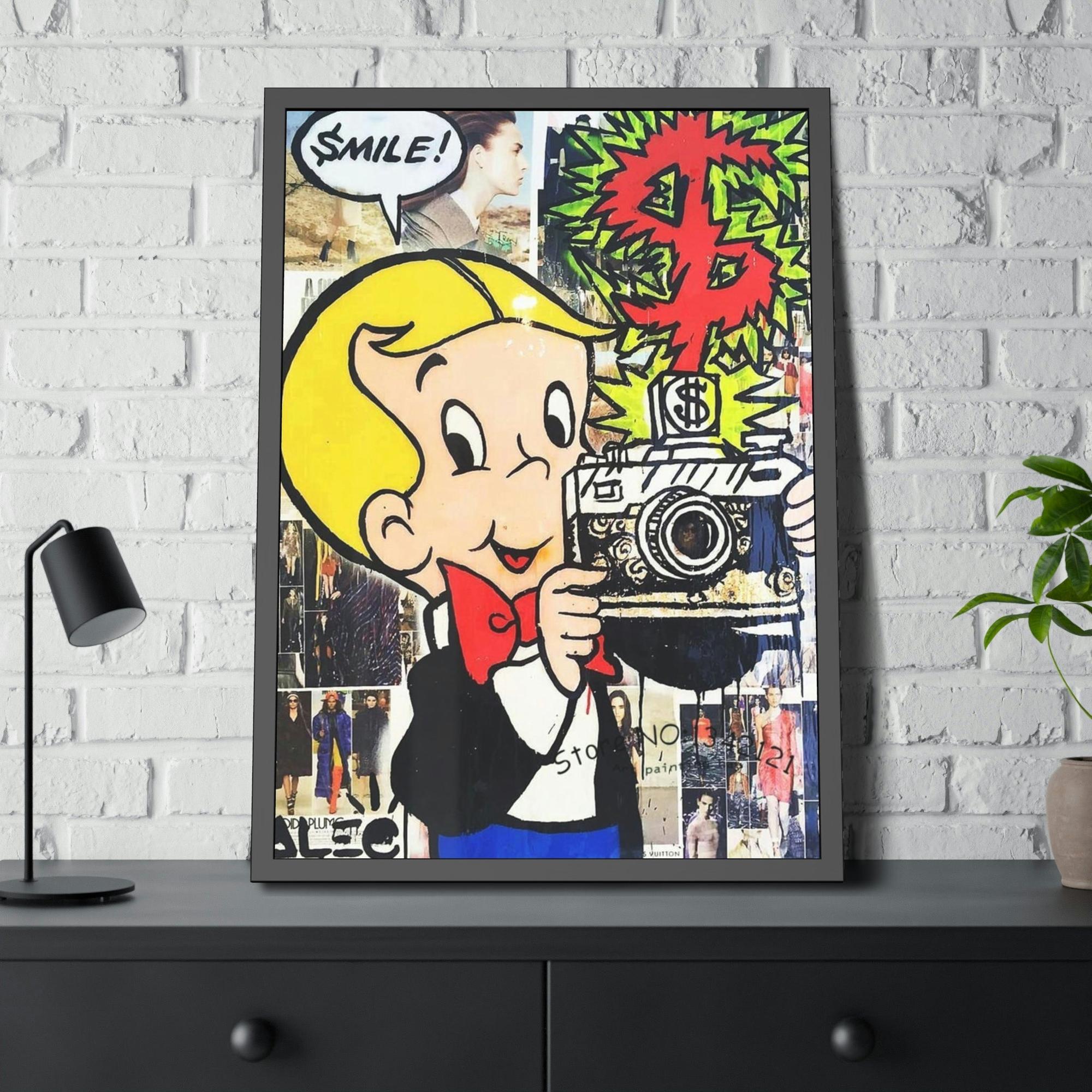 Monopoly & Motivation Colorful Wall Decor: Alec Monopoly's Art on Natural Canvas and Prints