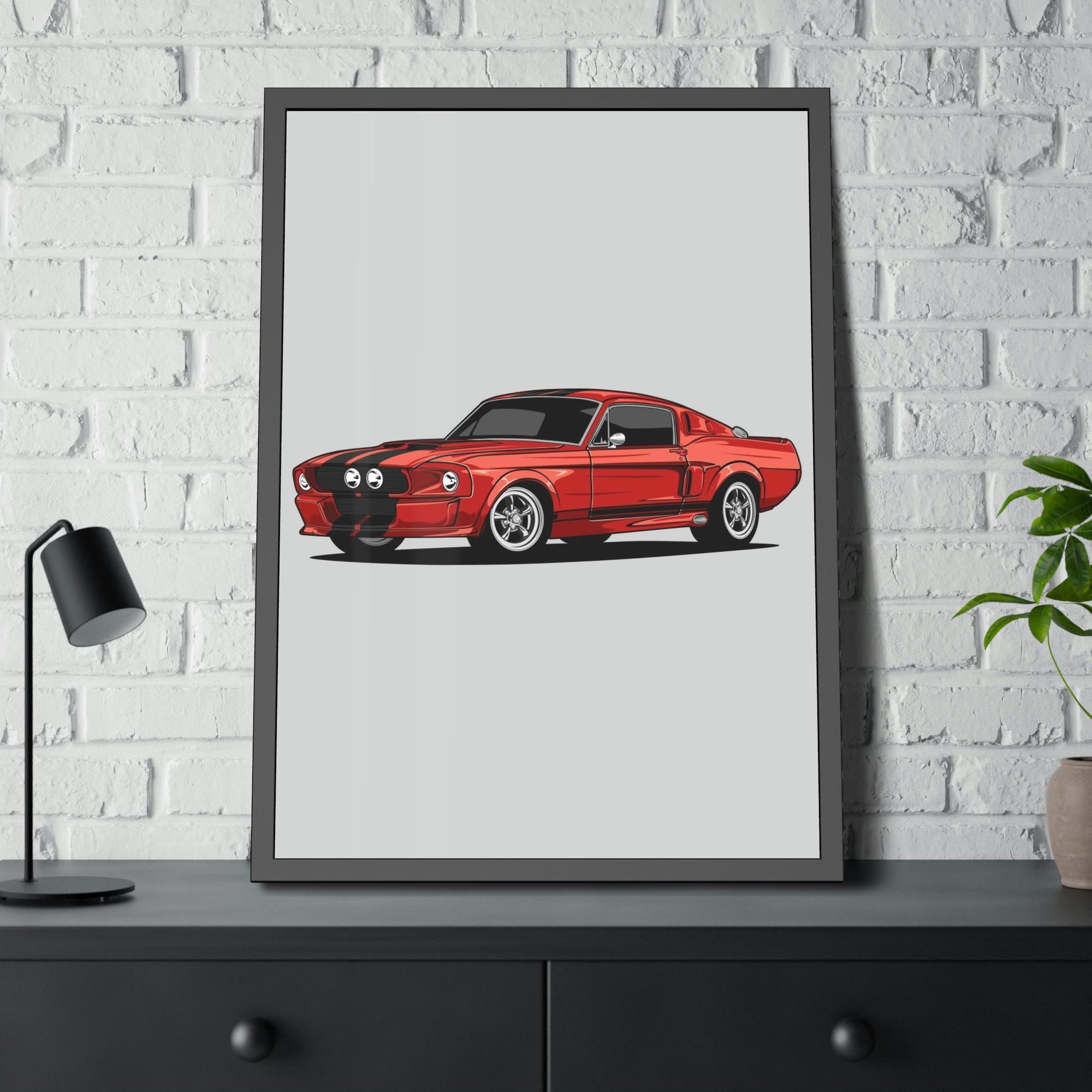 Mustang Racing Aesthetics: Canvas & Poster of a Mustang Sports Car for Wall Decor
