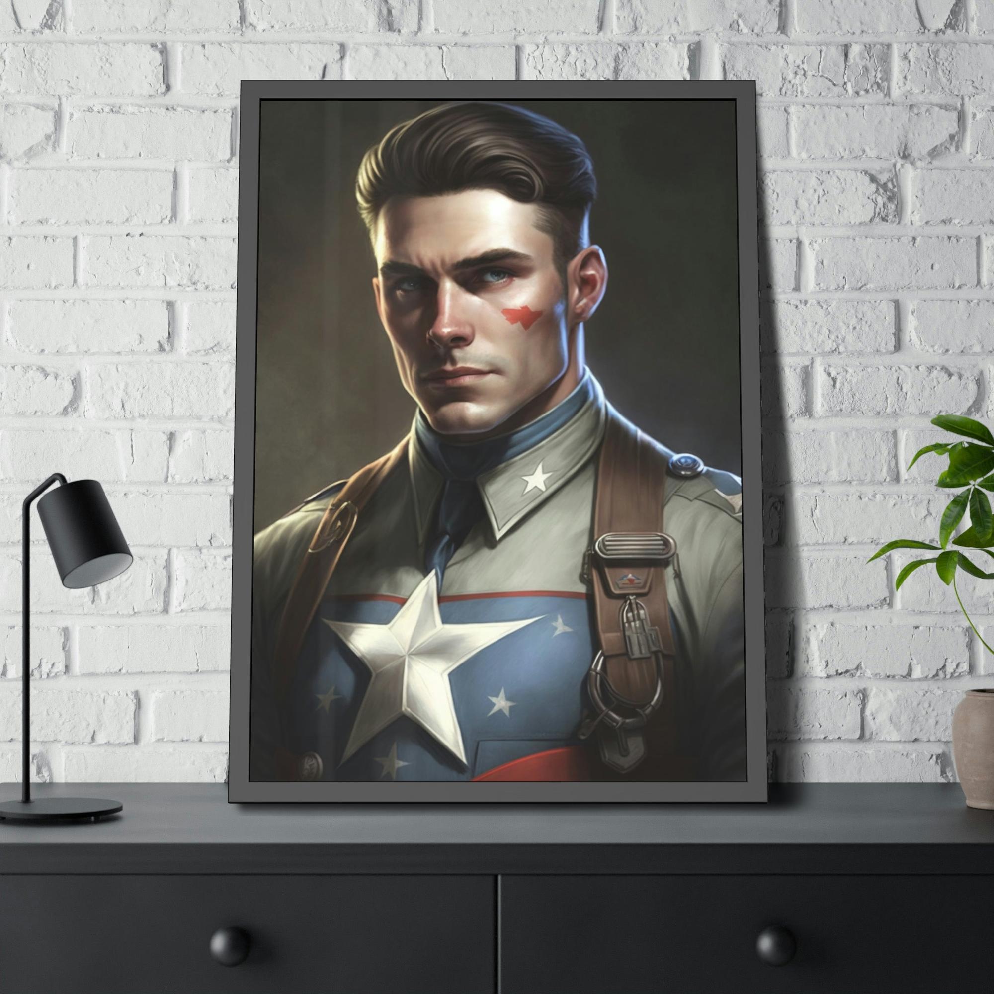 Captain America Marvelous Art: Captain America Print on Canvas and Wall Art Decor