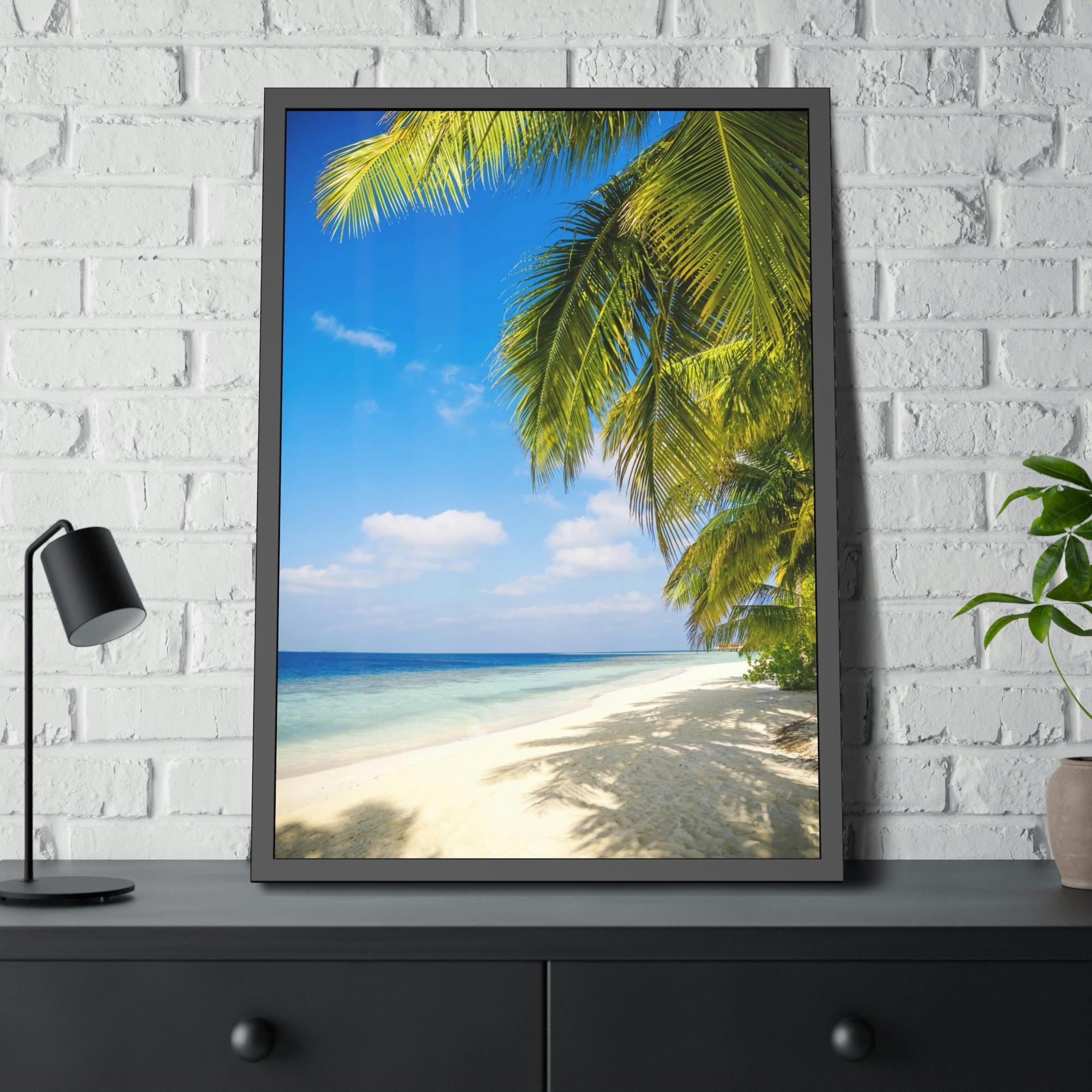 Island Beach Shores of Serenity: Wall Art of an Island Beach on a Natural Canvas & Poster