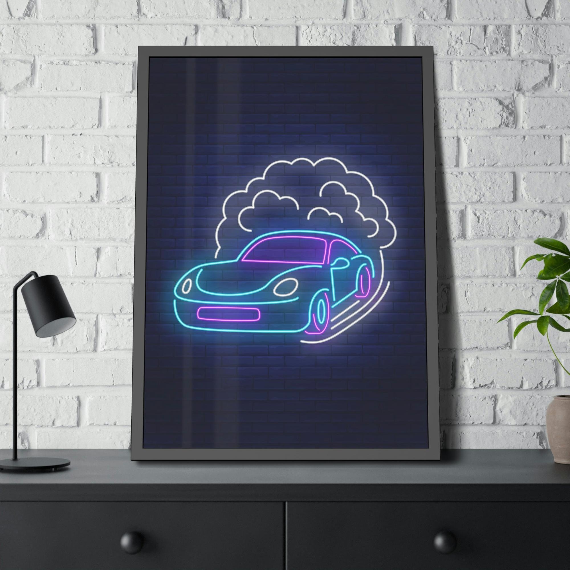 Neon Luminous Landscapes Awakened: Neon-inspired Canvas Prints for Striking Wall Decor