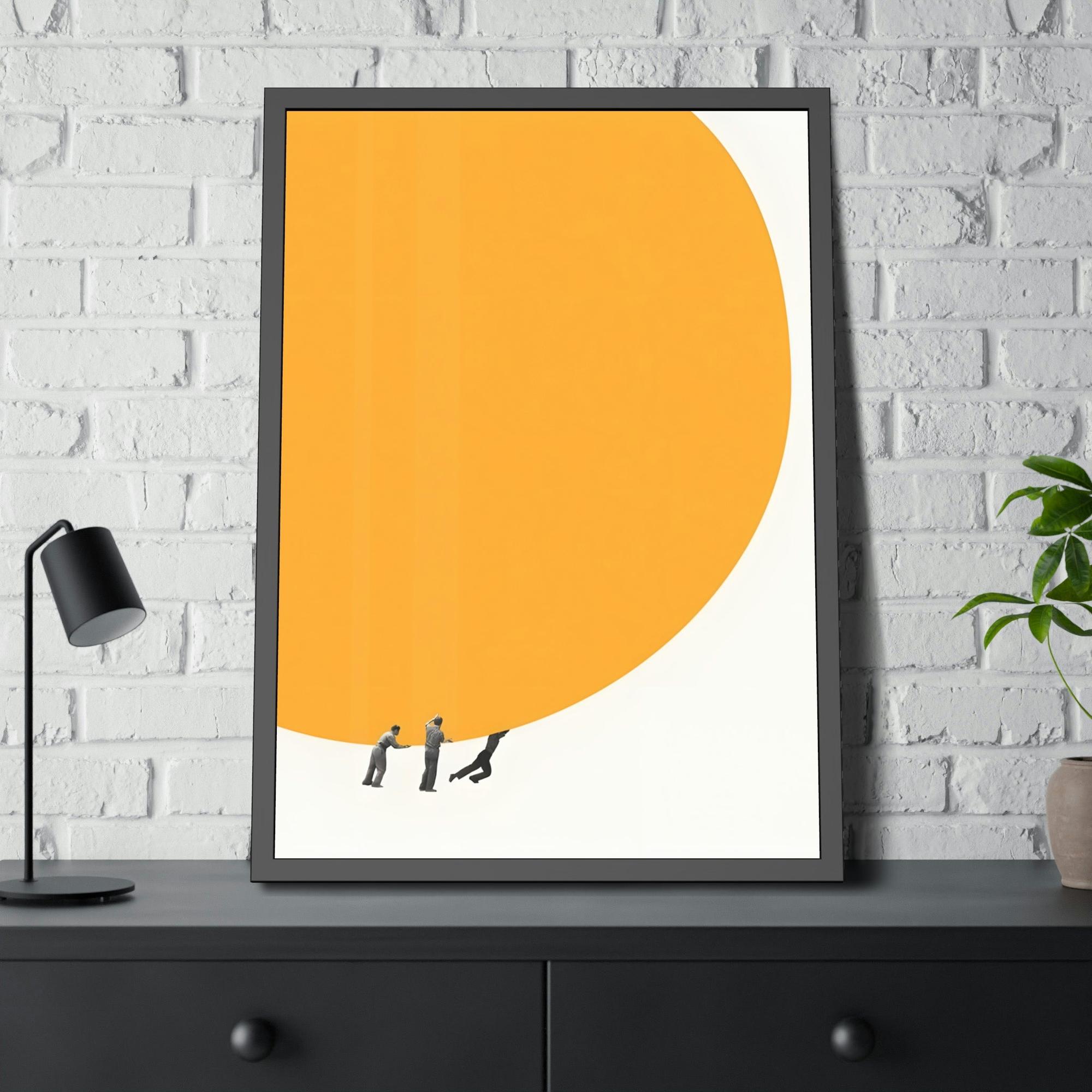 Yellow Beautiful Wall Art Print of Yellow Flowers on Natural Canvas