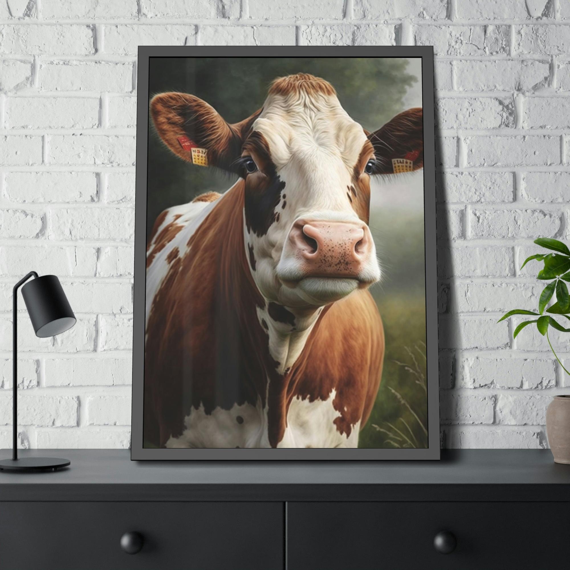 Cows Bovine Beauty: A Painting of Cows in a Field