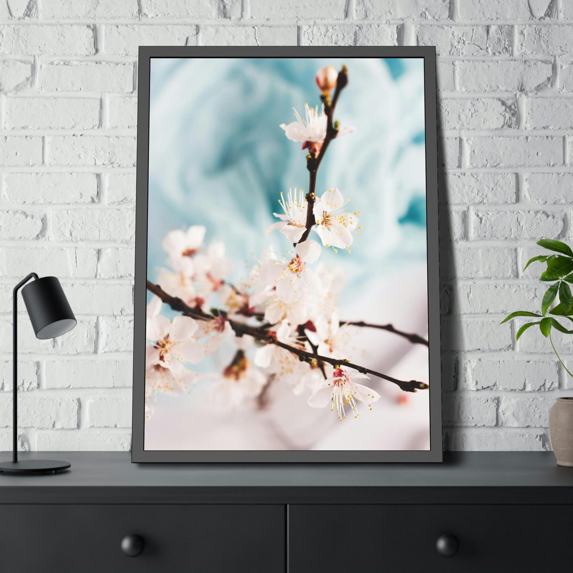 Cherry Blossoms Fragile Elegance: Cherry Blossoms on Artistic Print
