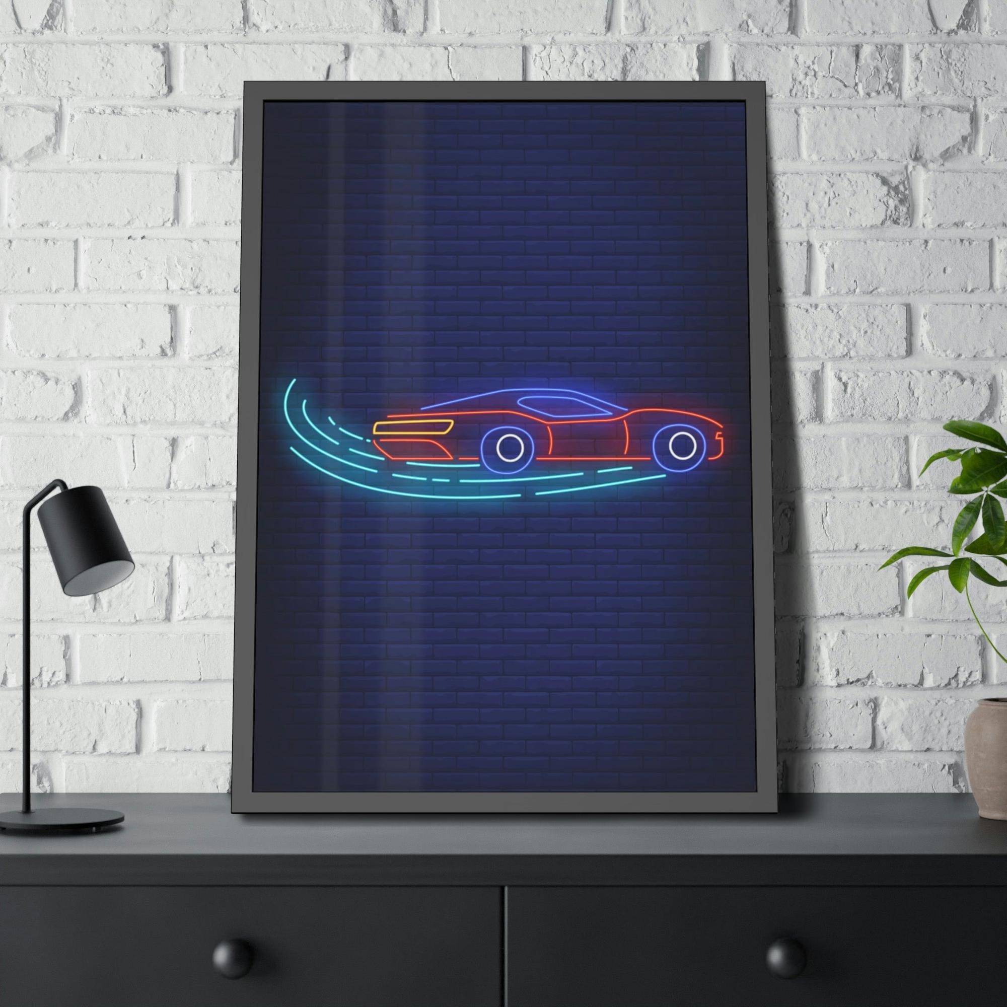Neon Illuminating Imagination: Neon-themed Wall Art Prints on Natural Canvas