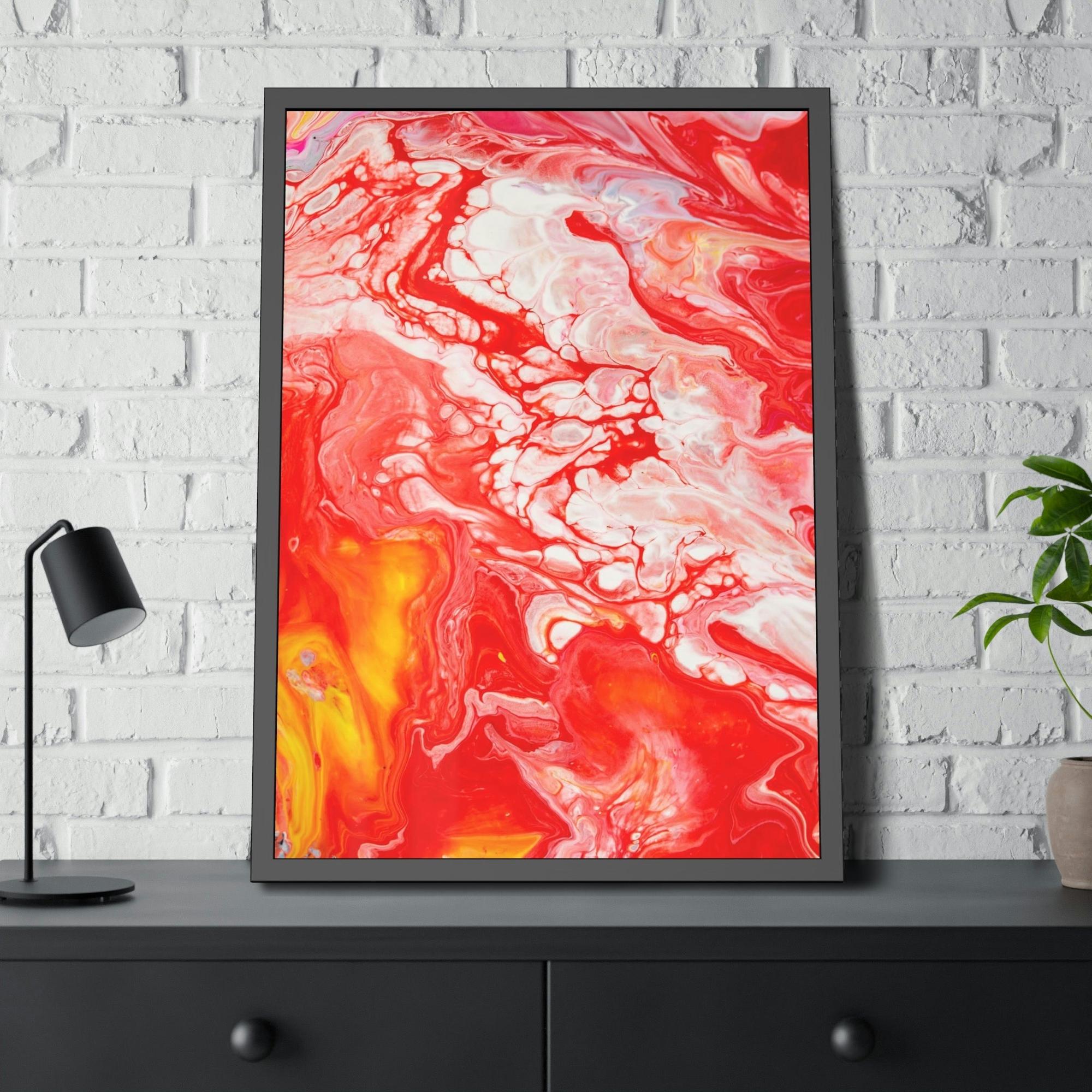 Red Abstract Art Abstract Passion: A Stunning Red Art Print on Framed Poster and Canvas