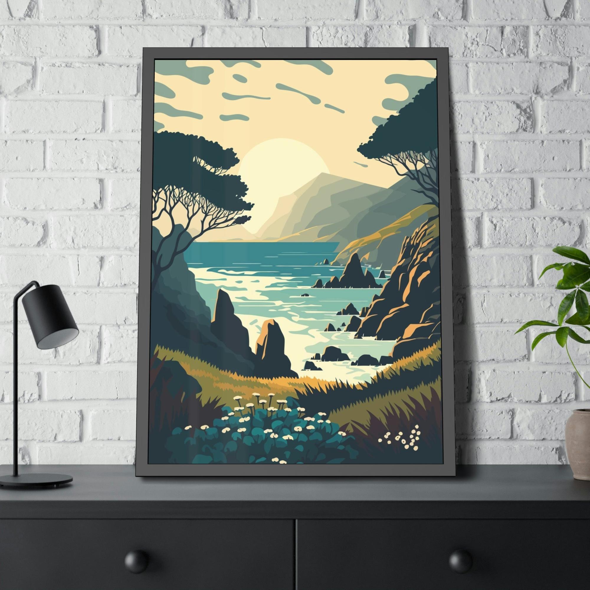 Lakes And Rivers The Majesty of Lakes: Poster of a Majestic Lake on Framed Canvas