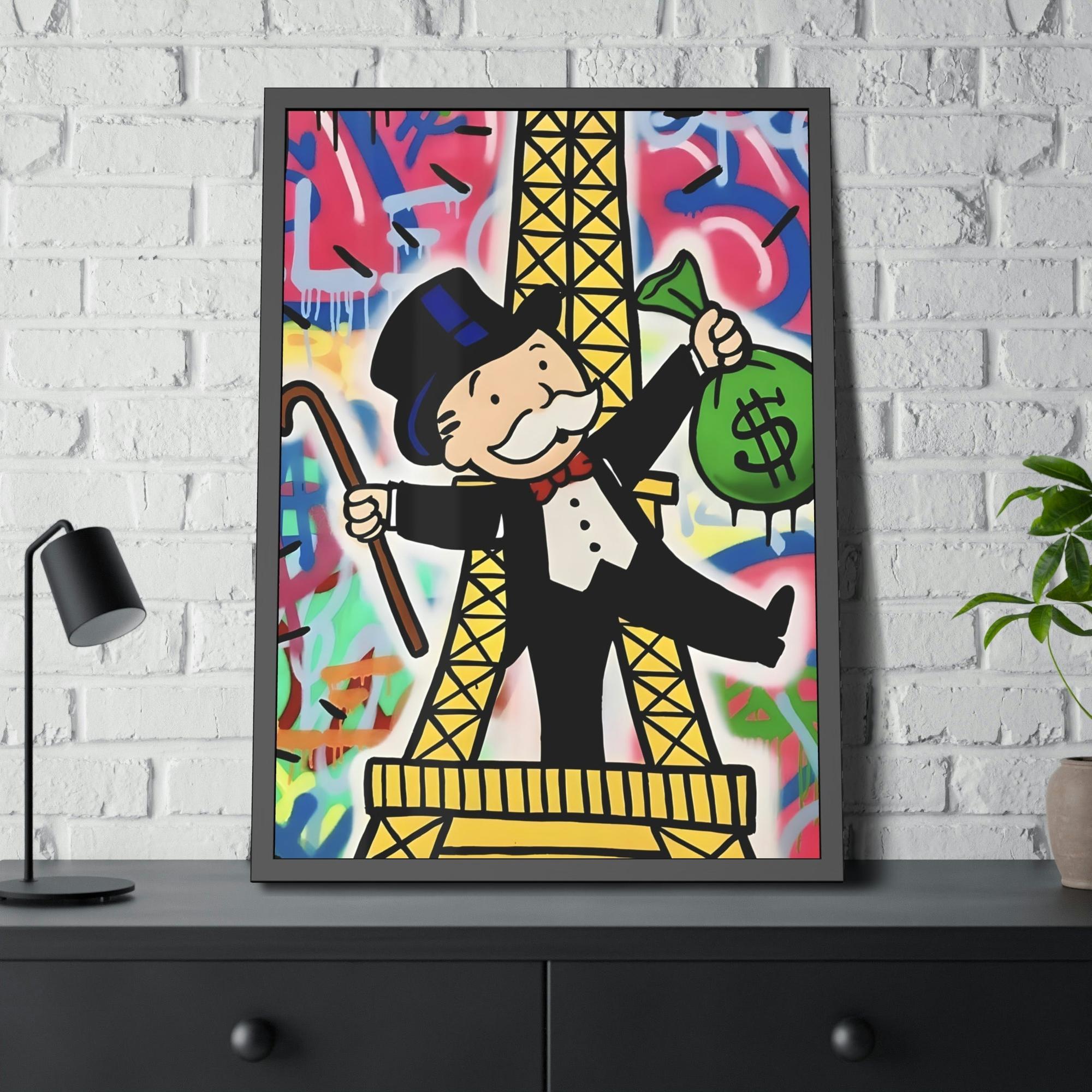Monopoly & Motivation Living Large: Alec Monopoly's Artistic Prints on Framed Canvas Featuring Images of Wealth and Luxury