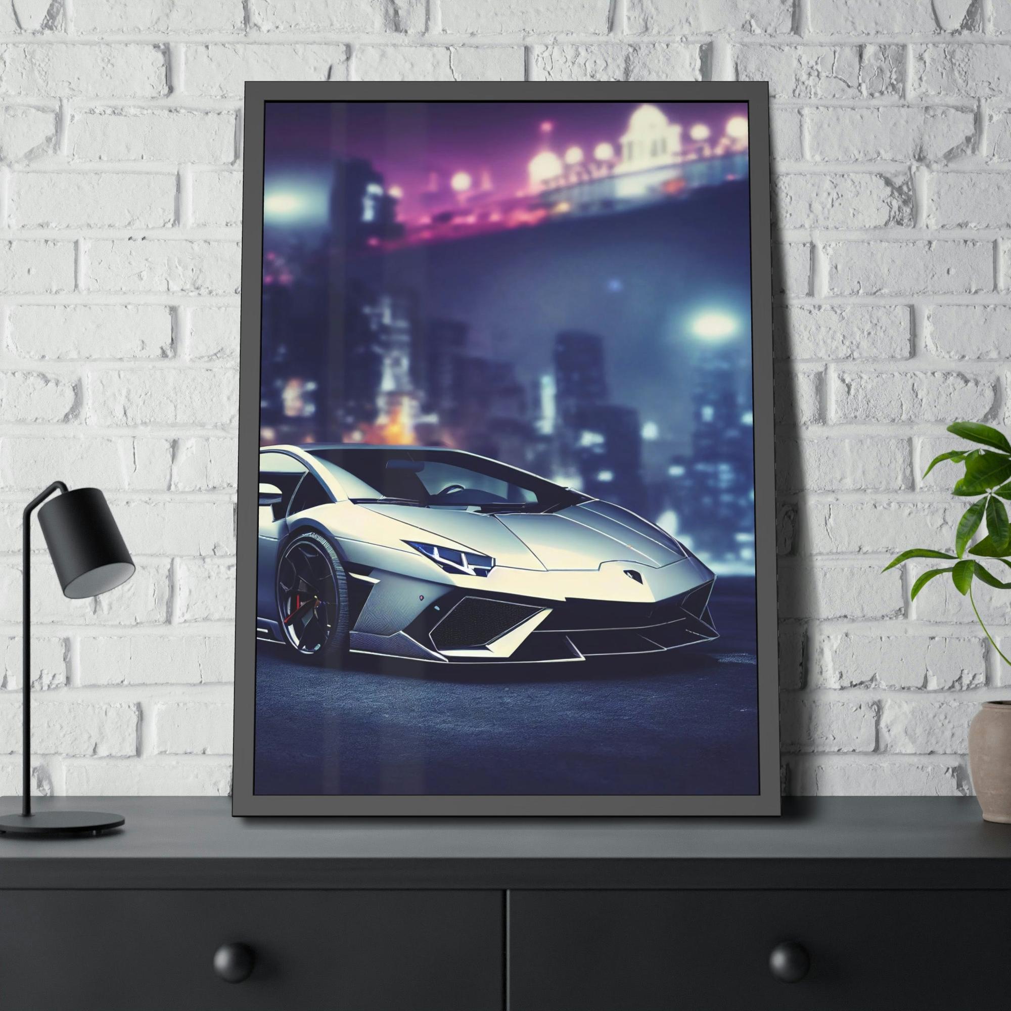 Lamborghini Precision and Power: Framed Canvas  & Poster Art Featuring Lamborghini