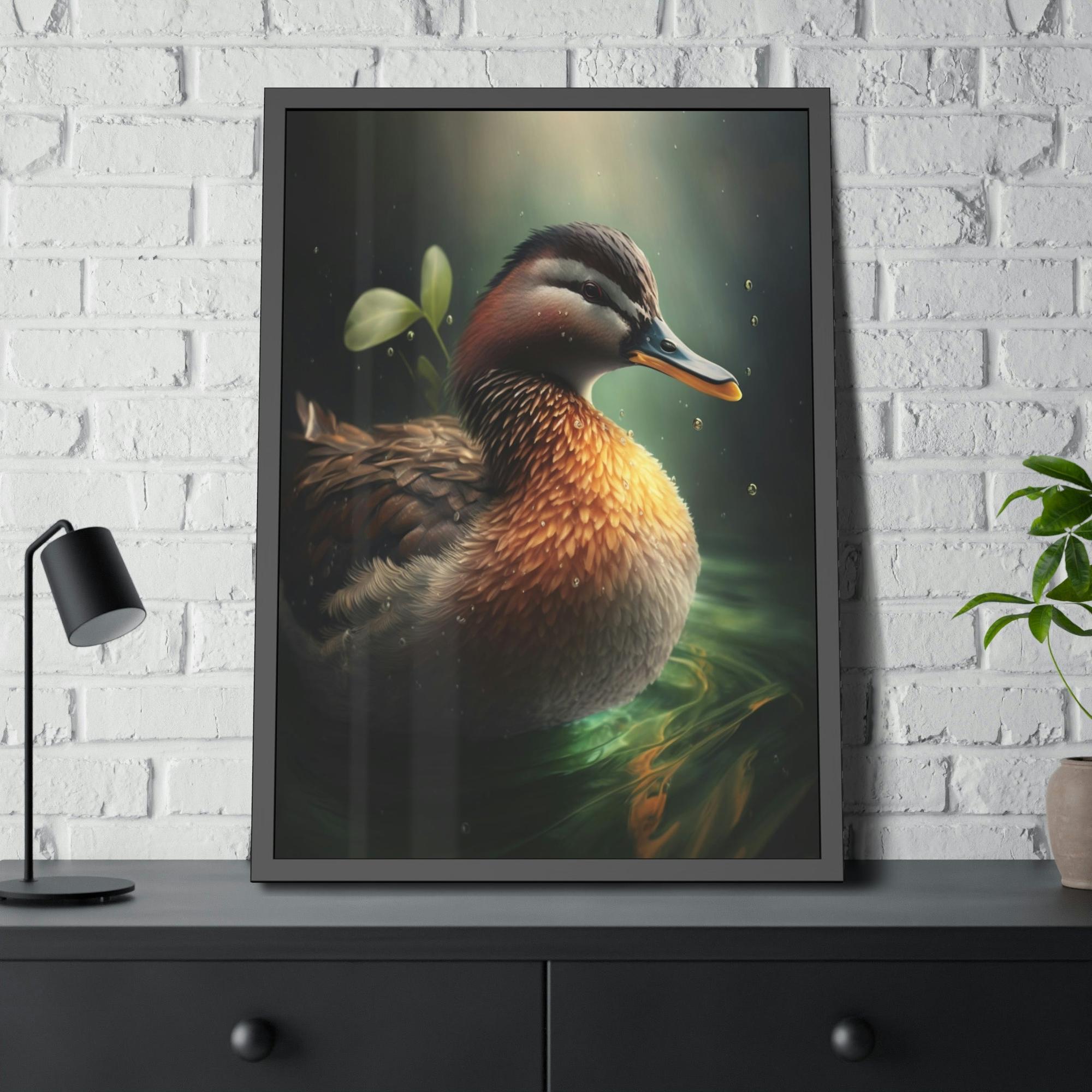 Ducks Graceful Waterfowl: A Painting of Duck in Motion