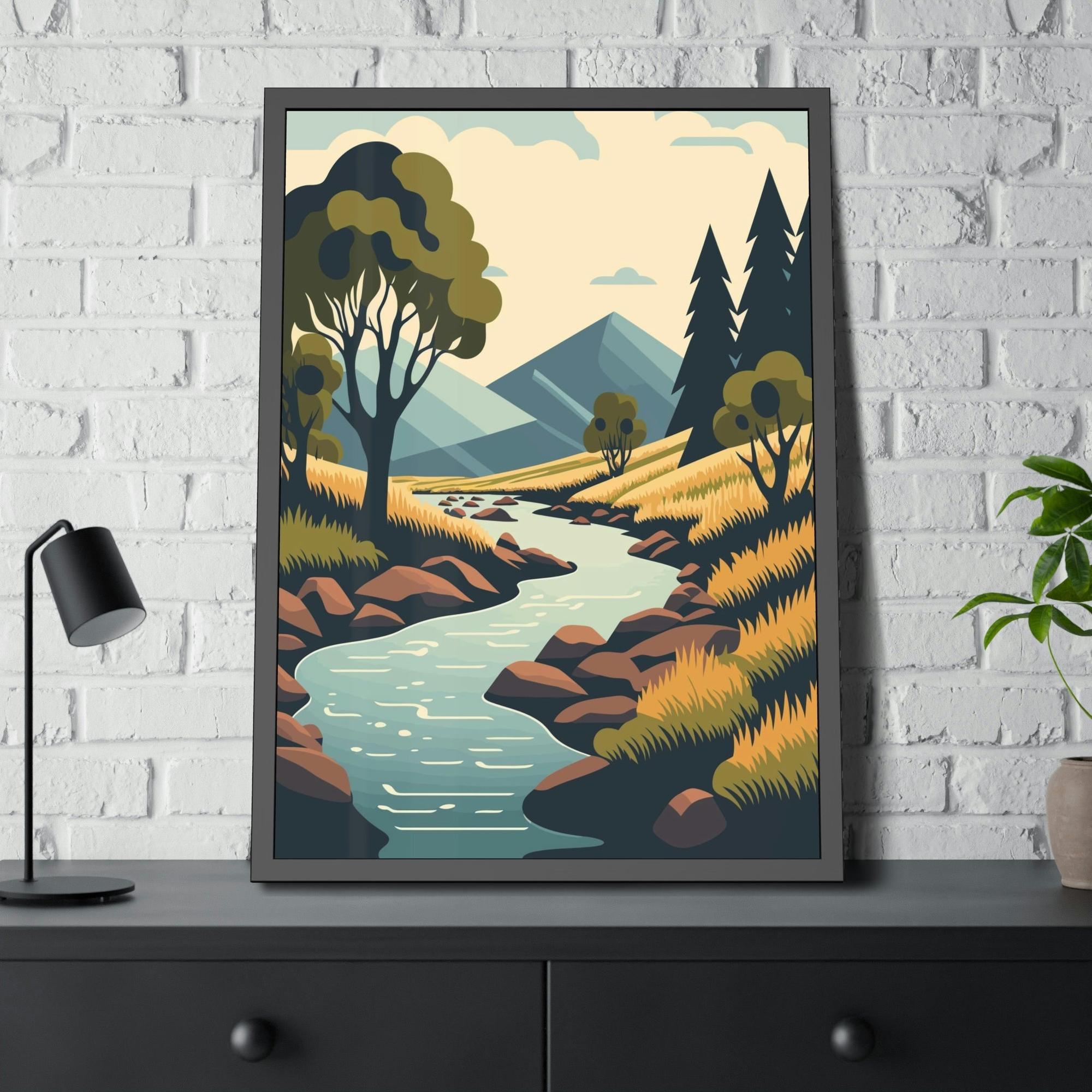 Lakes And Rivers Nature's Symphony: Framed Canvas and Poster Print of Lakes and Rivers