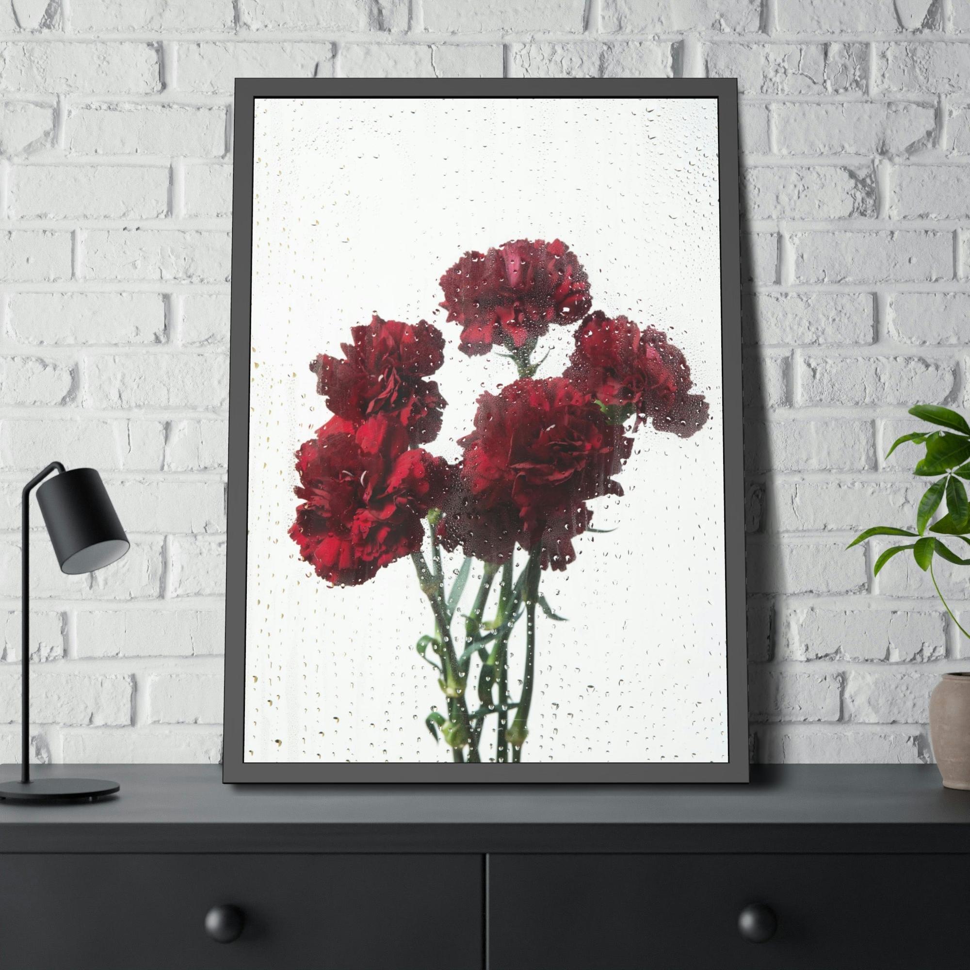 Caribbean Beach Timeless Charm: Carnations Art on Natural Canvas and Wall Art Prints for Your Home Decor