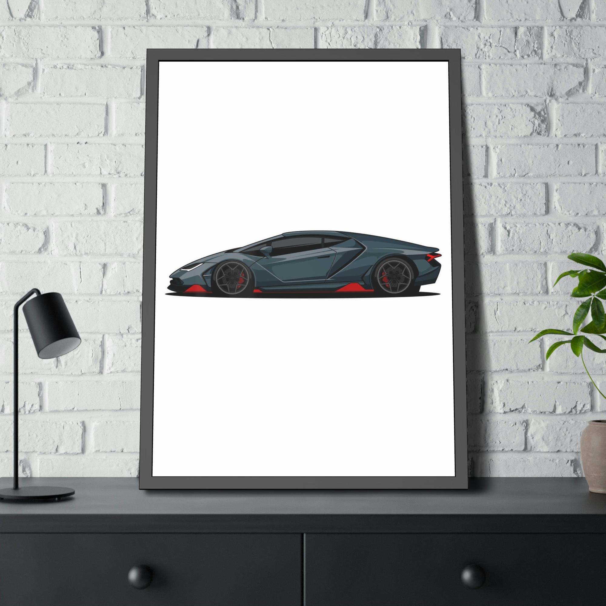 Lamborghini Dark Elegance: Black Lamborghini Framed Poster & Canvas for Wall Decor