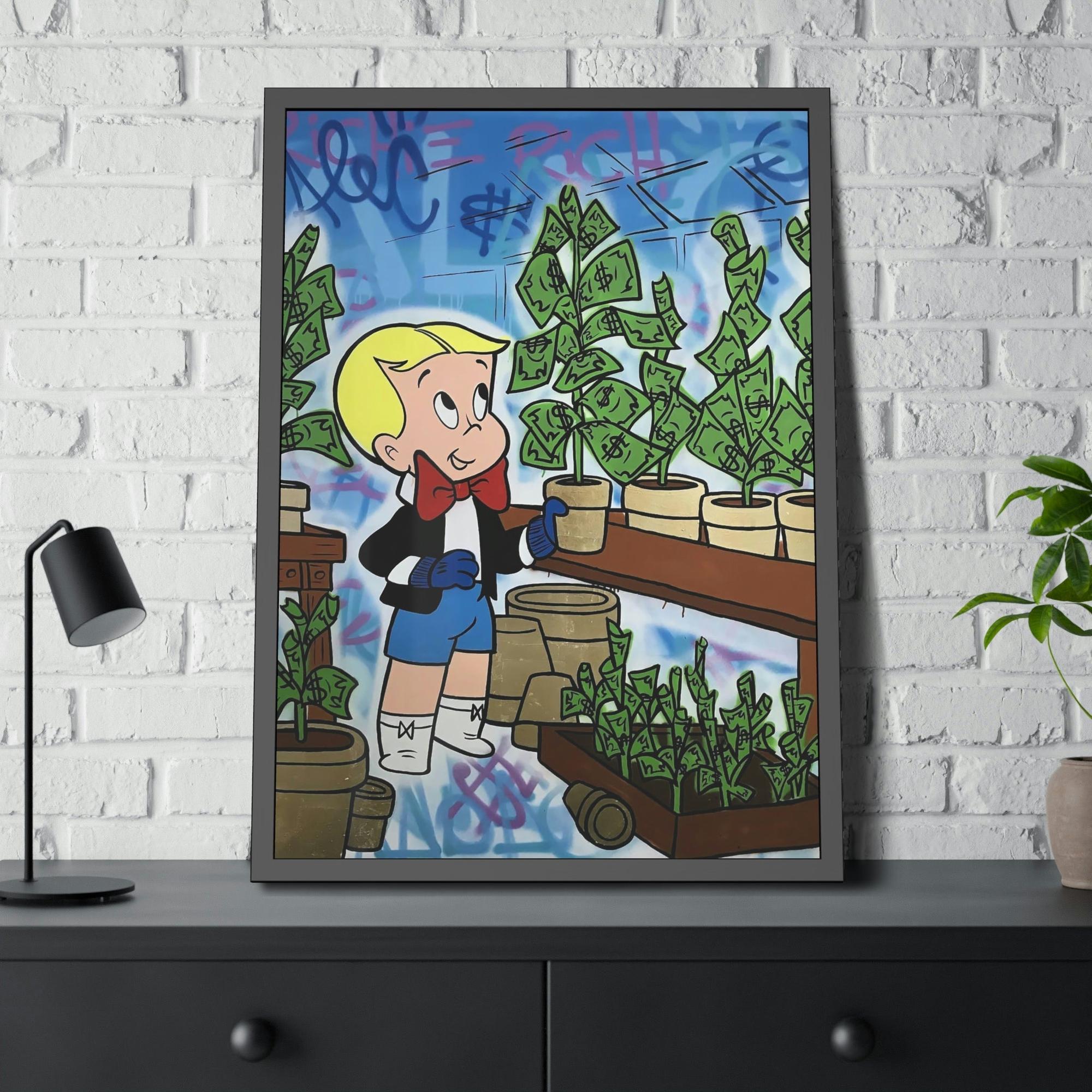 Monopoly & Motivation Playful Creativity: Framed Canvas and Poster Print of Alec Monopoly Art