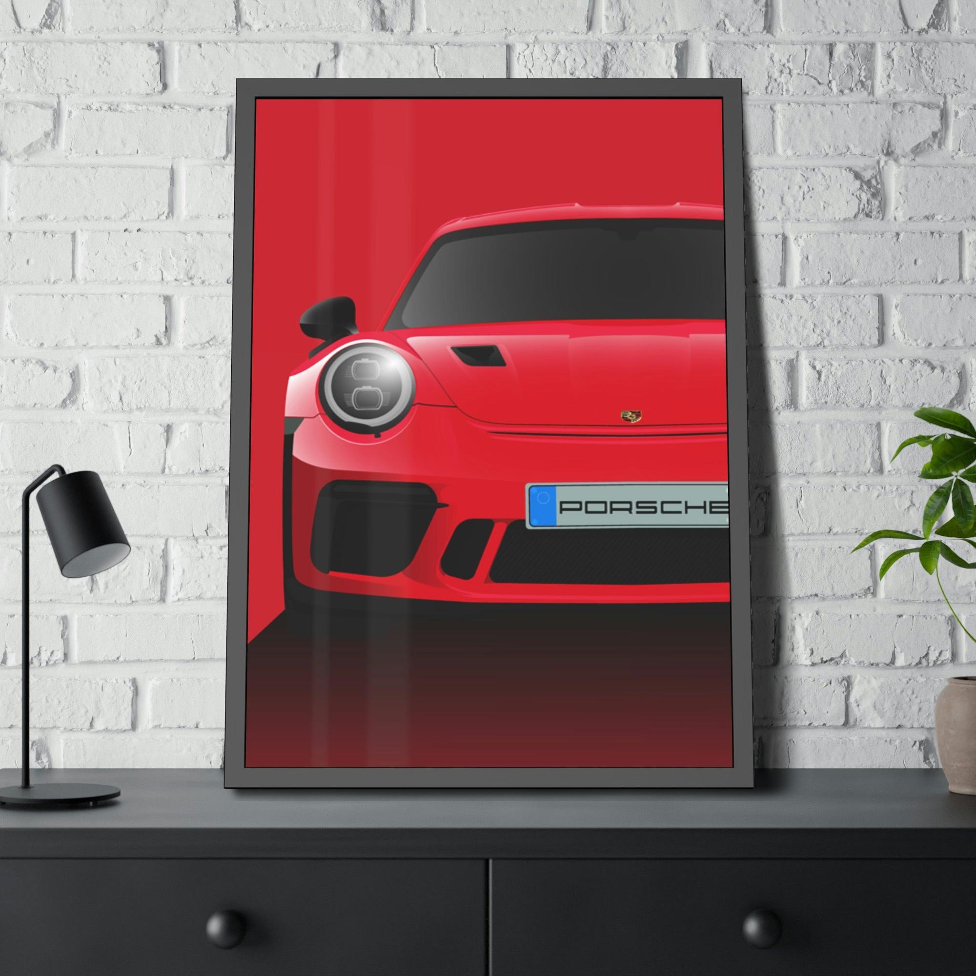 Porsche The Red Rocket: A Poster Print of a Red Porsche That Captivates the Eye