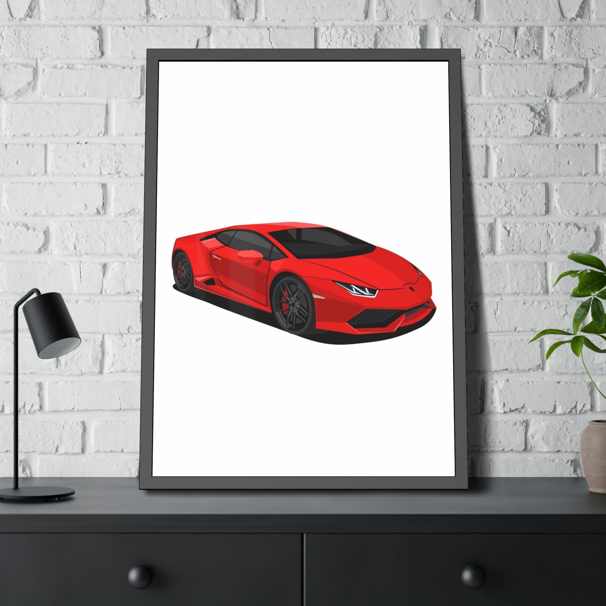 Lamborghini Bold and Brilliant: Red Lamborghini Wall Art on Framed Canvas & Poster