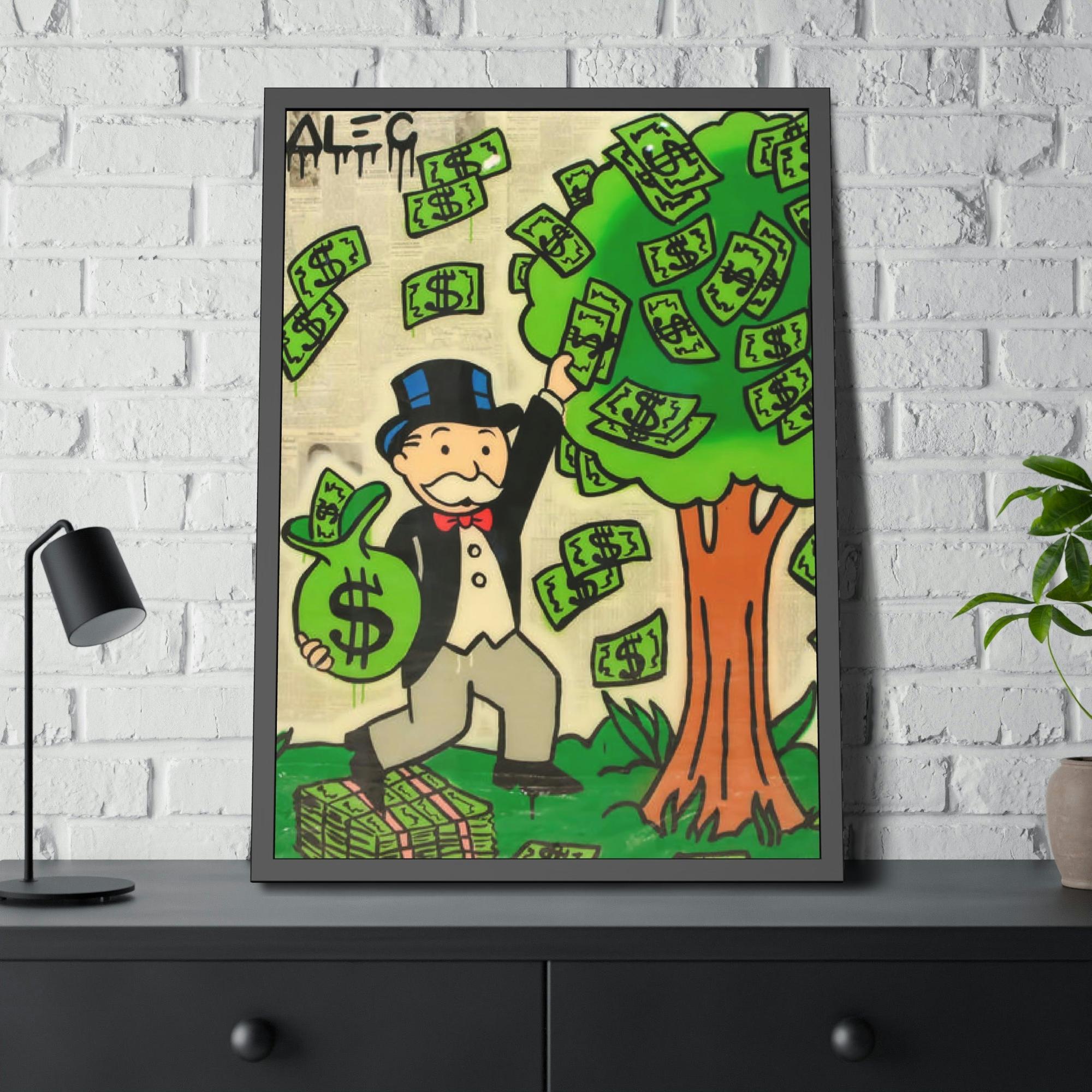 Monopoly & Motivation Colorful Urban Expression: Alec Monopoly on Canvas and Framed Poster