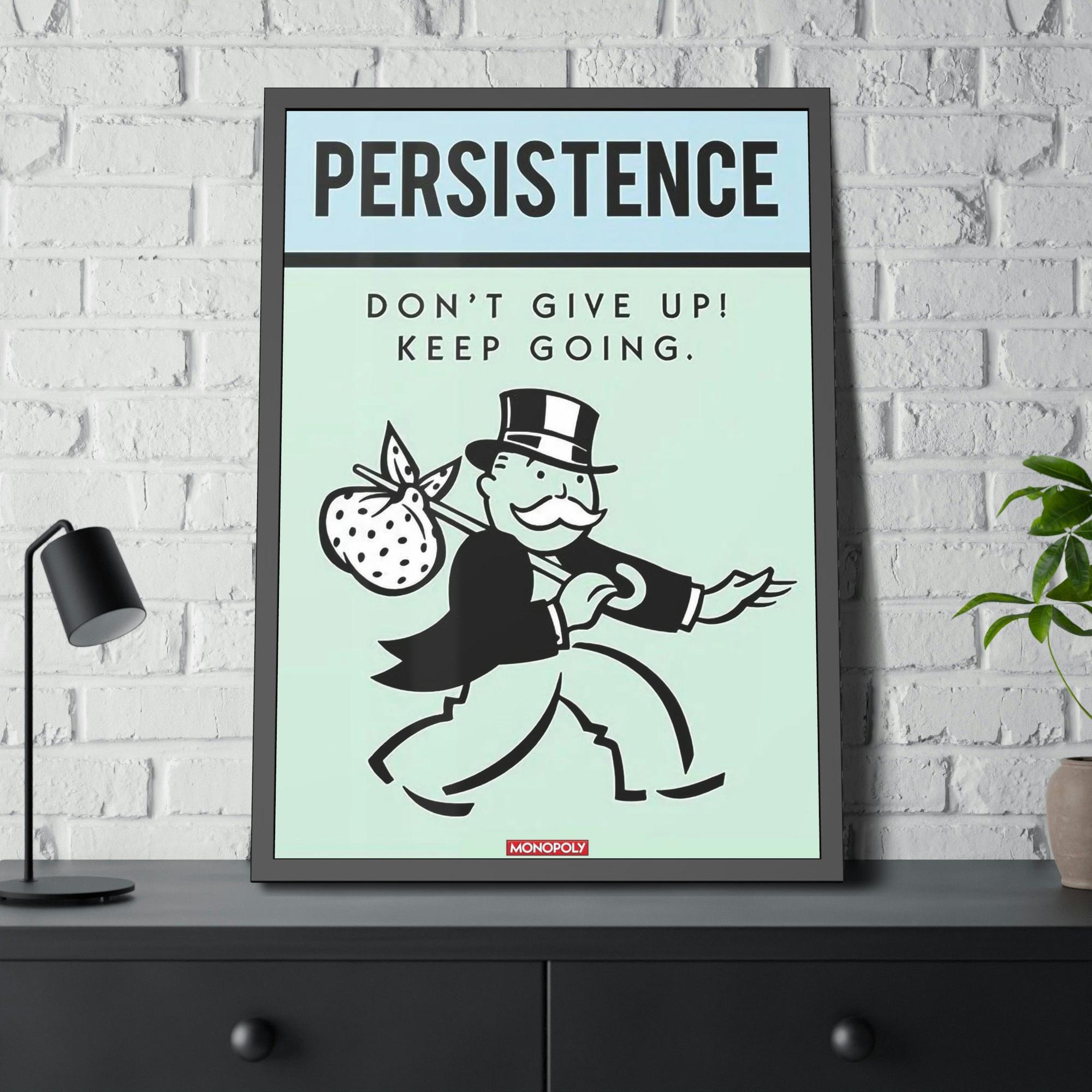 Monopoly & Motivation Creative Wall Decor: Alec Monopoly's Quote Art on Natural Canvas