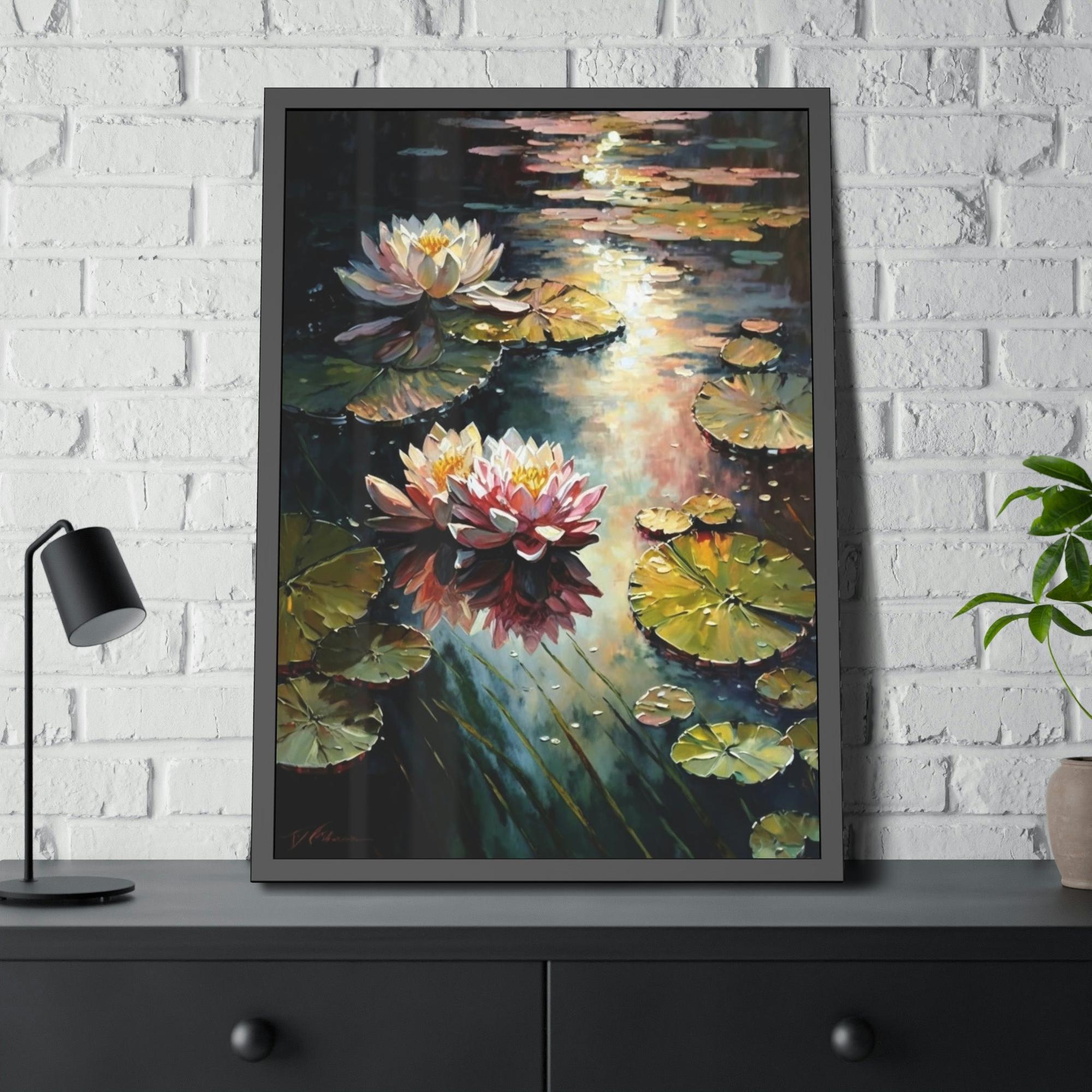 Lilies & Waterlily A Symphony of Colors: A Painting of Vibrant Waterlilies