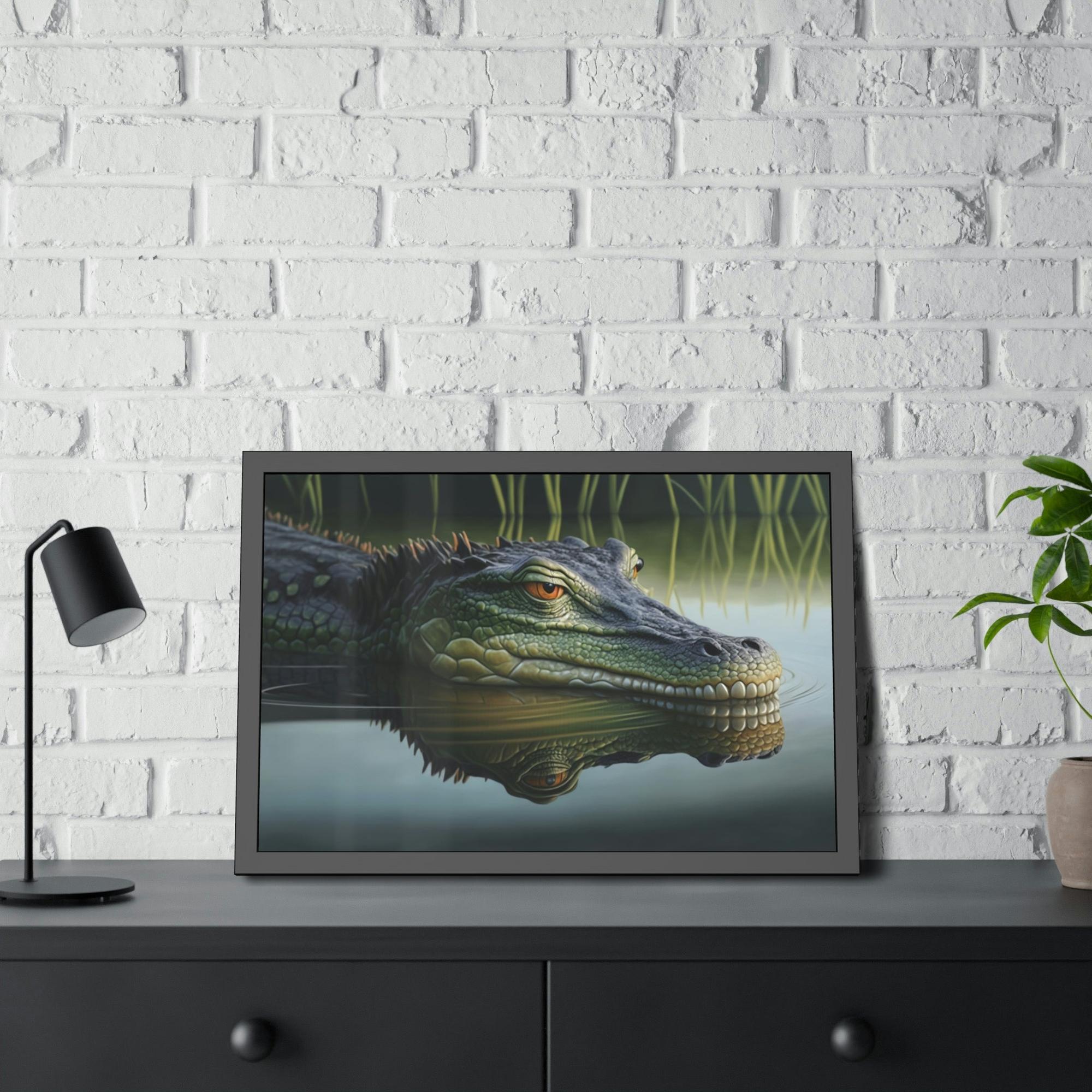 Alligators Alligator Adventure: A Framed Canvas & Poster Artwork of a Wild Gator Scene