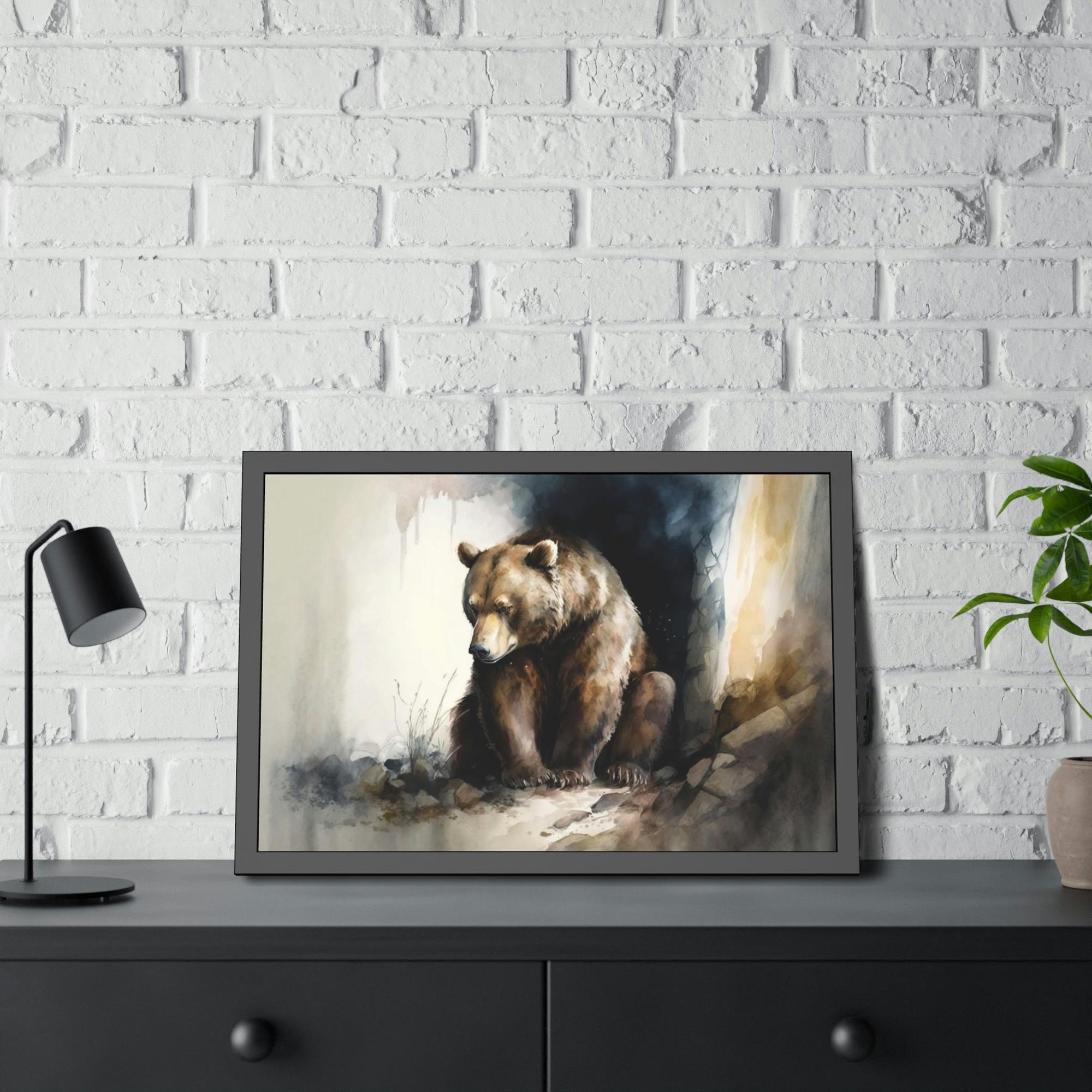 Bears The Watchful Eye: Natural Canvas & Poster Print of a Grizzly Bear in the Wild