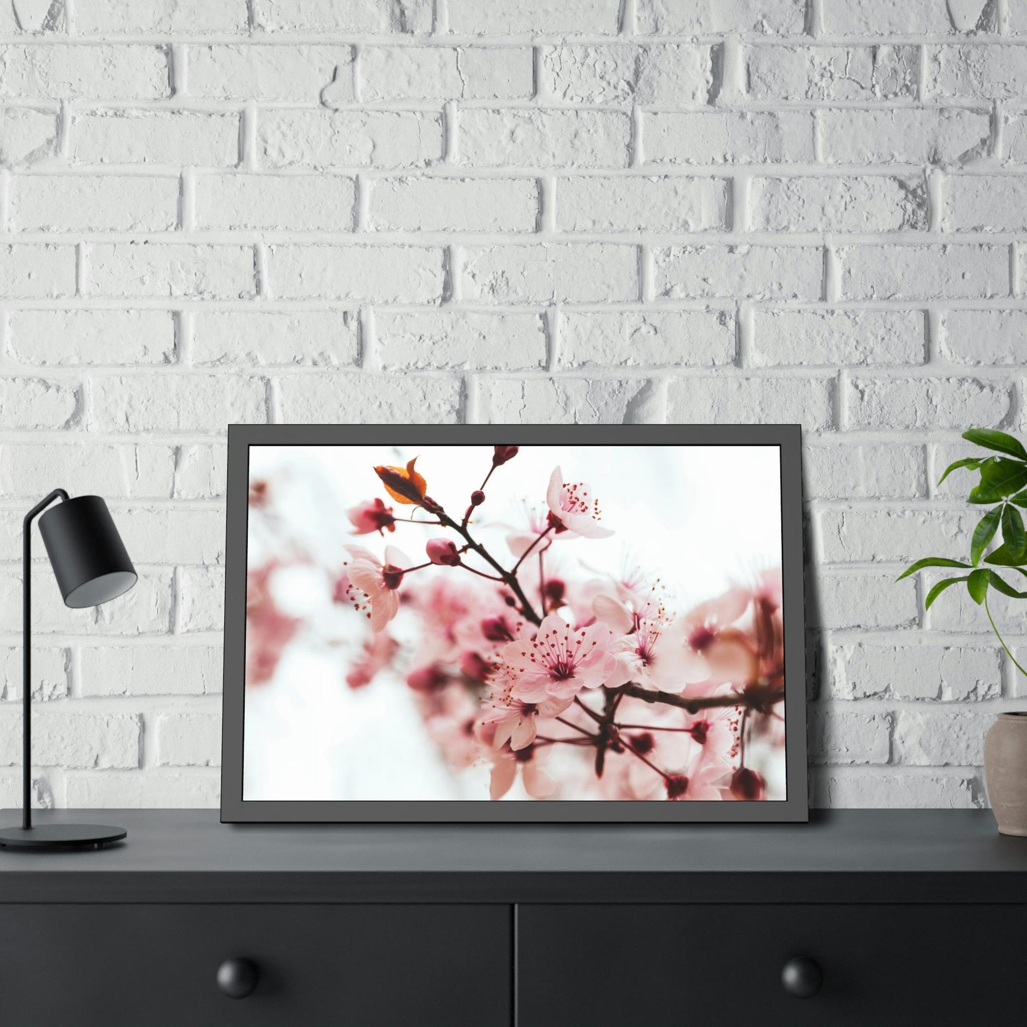 Almond Blossoms Blossoming Beauty: Almond Blossoms on Natural Canvas & Poster