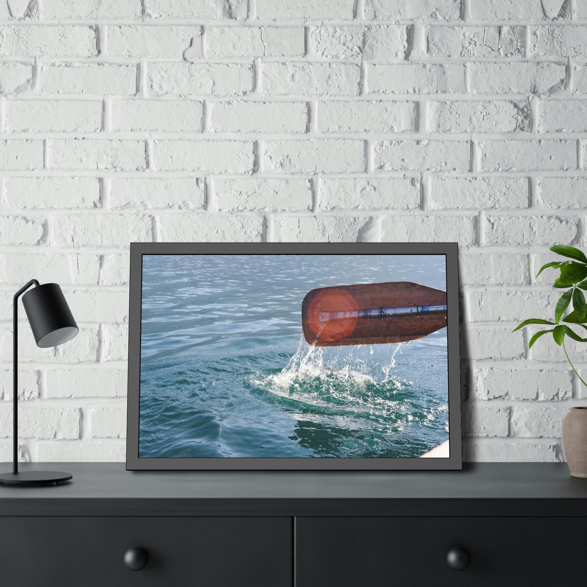 Boating Sailing the Seas: Natural Canvas and Framed Poster with Boating Art