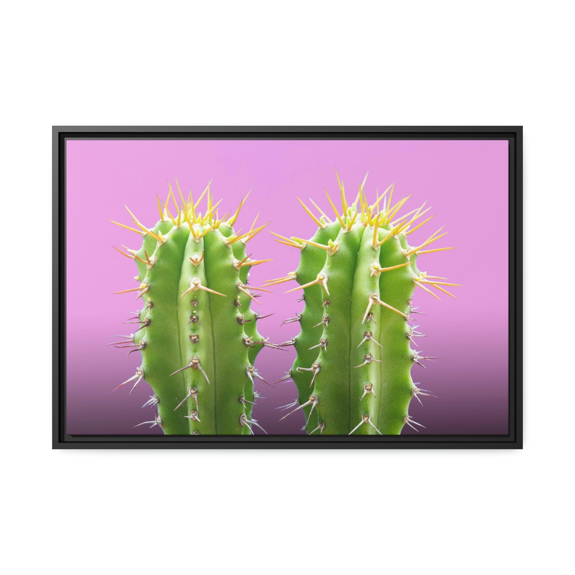 undefined Spiky Splendor: Cactus Print on Canvas for a Modern Twist