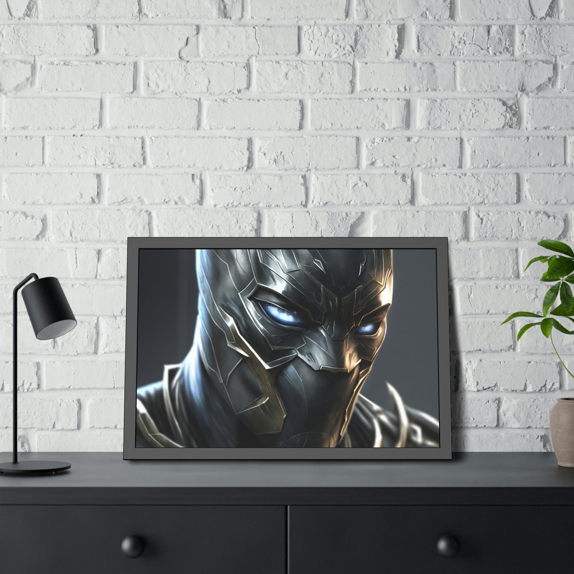 Black Panther The Black Panther: Framed Canvas and Print with Marvel Superhero Art