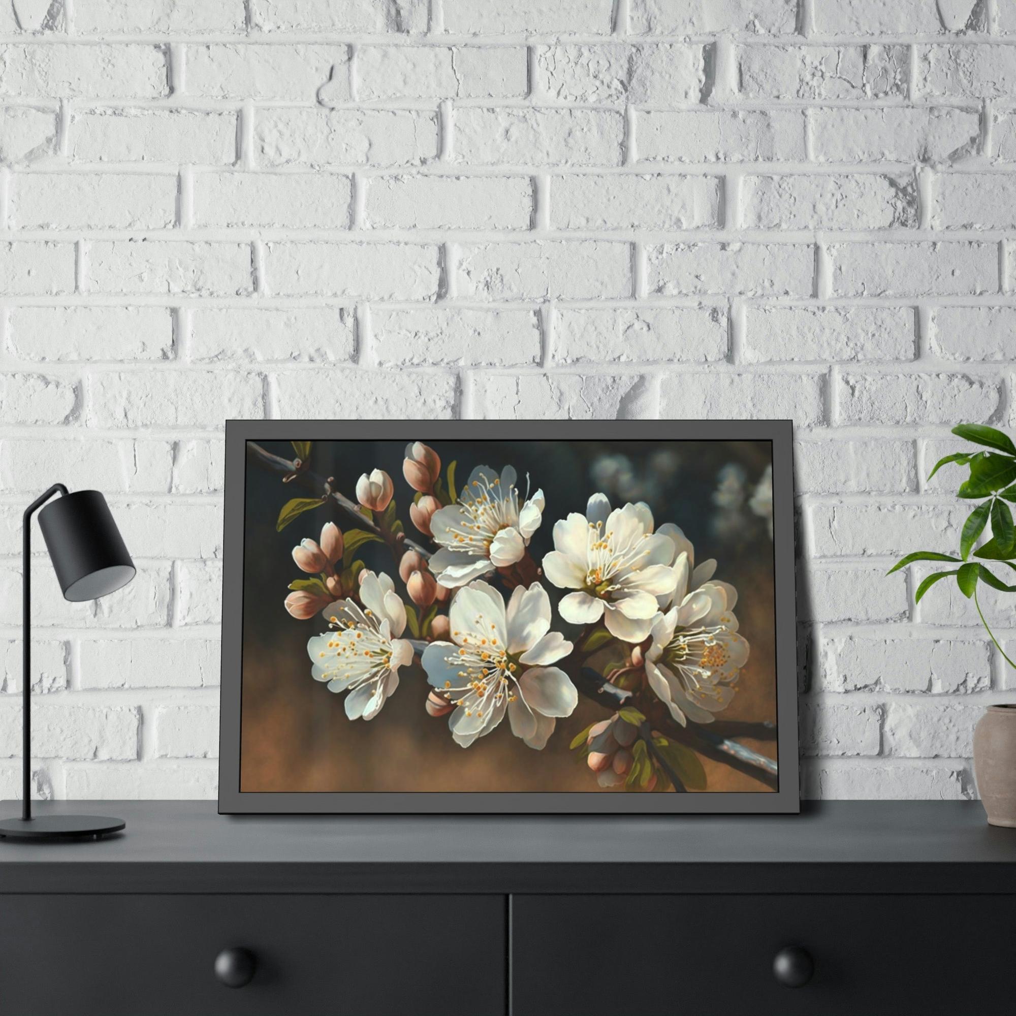 Almond Blossoms Blossoming Almonds: Natural Canvas & Poster Art Print of Springtime Flowers