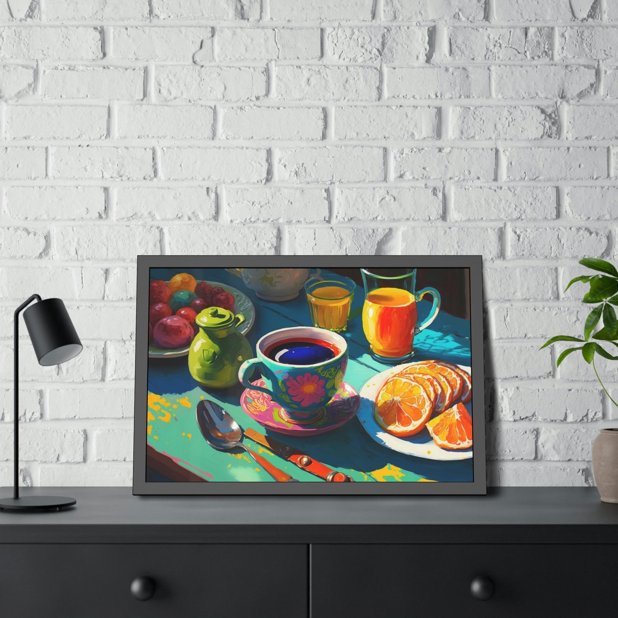 Breakfast Scrumptious Start: Natural Canvas Print of a Tasty Breakfast Buffet