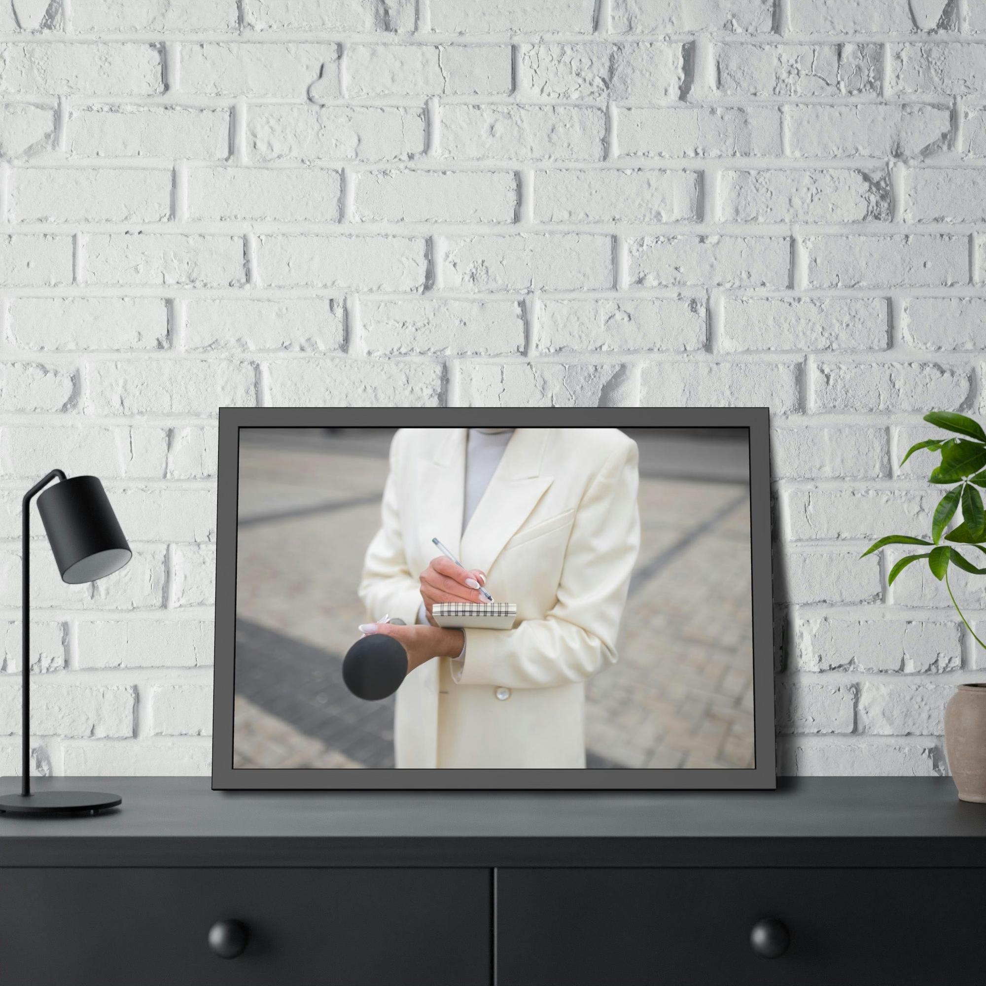 Authors & Journalists Chroniclers of History: Framed Canvas Art with Images of Journalists Covering Major Events