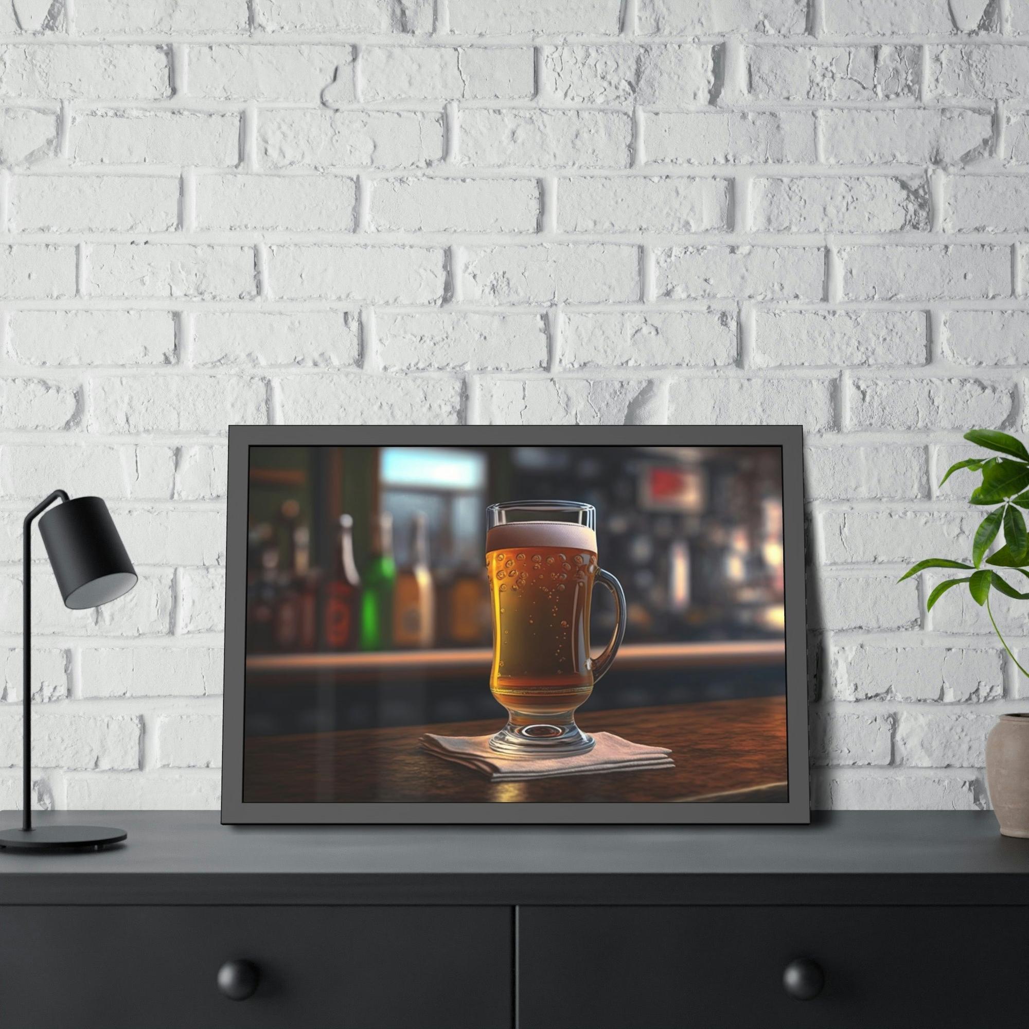 Beer Drink in the Art: Framed Beer Posters for Your Home Bar