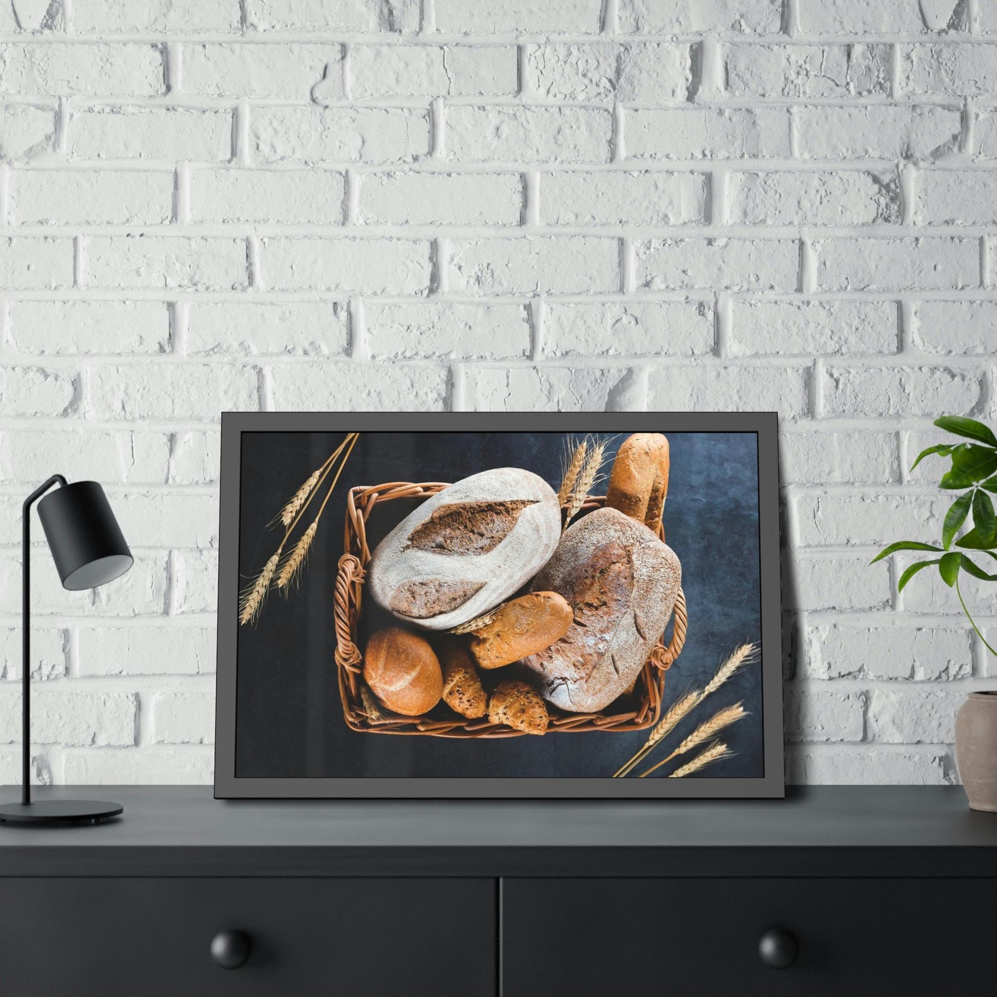 Bread Rustic Bakery Delight: Natural Canvas and Poster with Freshly Baked Bread Art