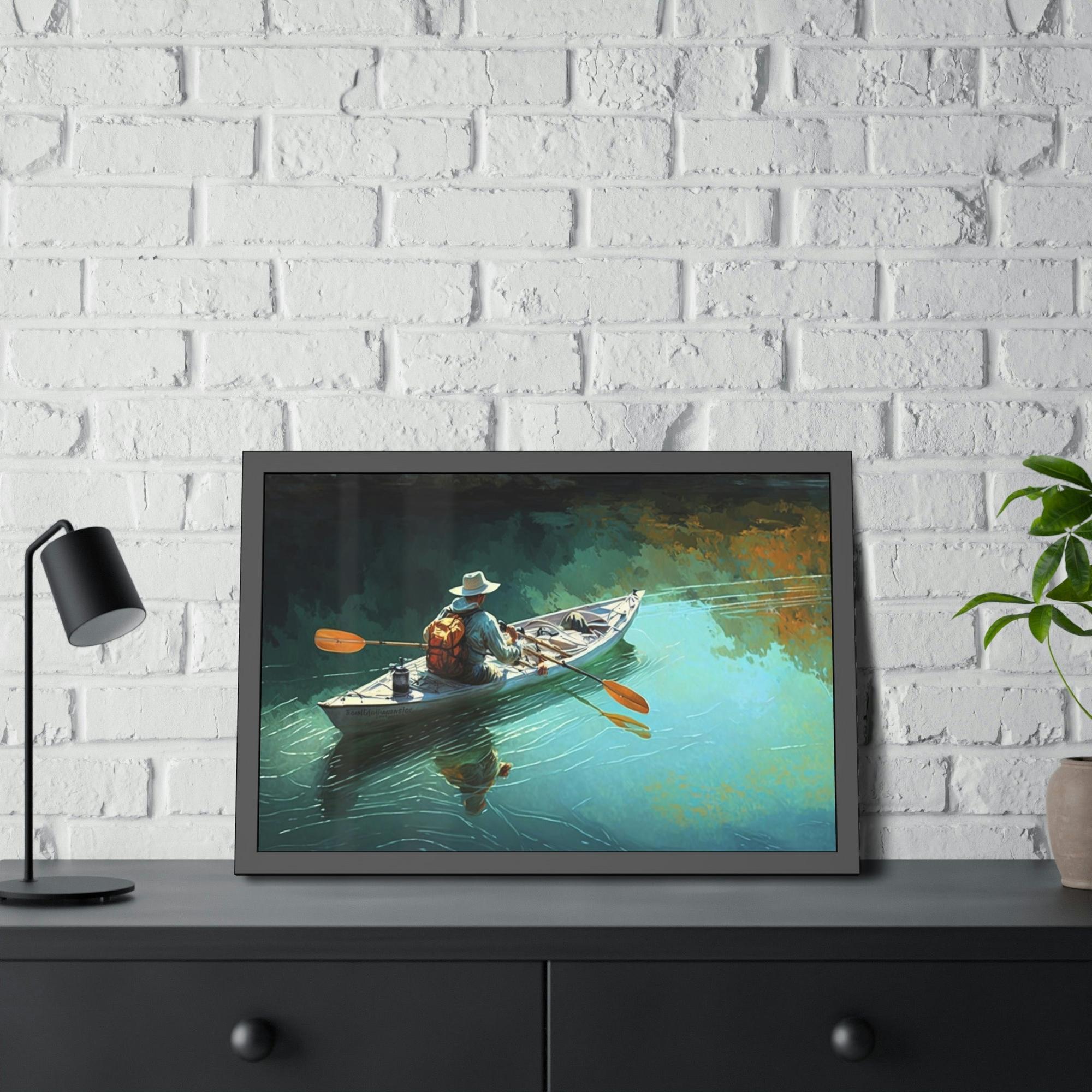 Boating Boating Adventure: Framed Canvas and Print with Scenic Boating Art