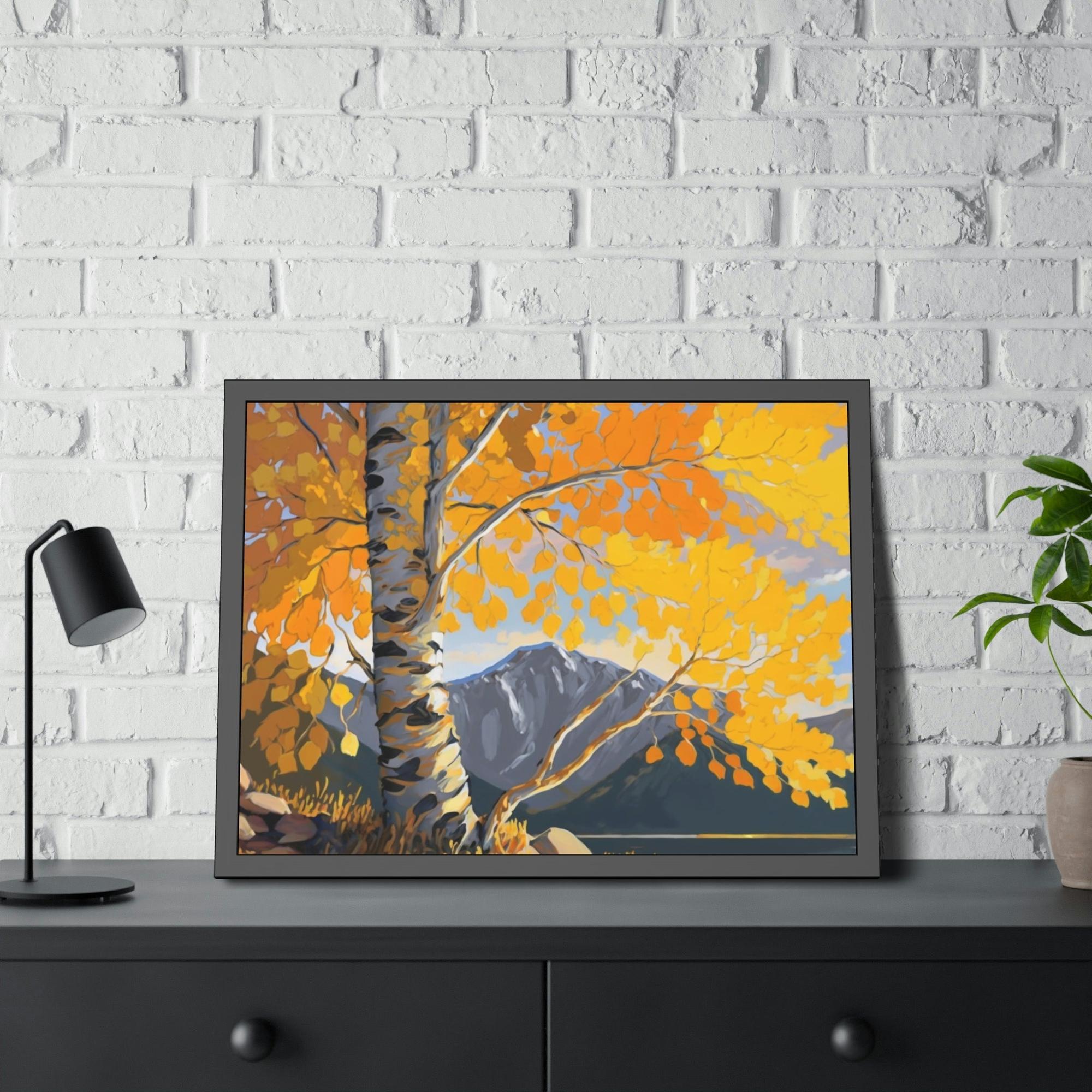Aspen Trees The Majesty of Aspen Trees: Framed Canvas & Poster Print of Golden Leaves