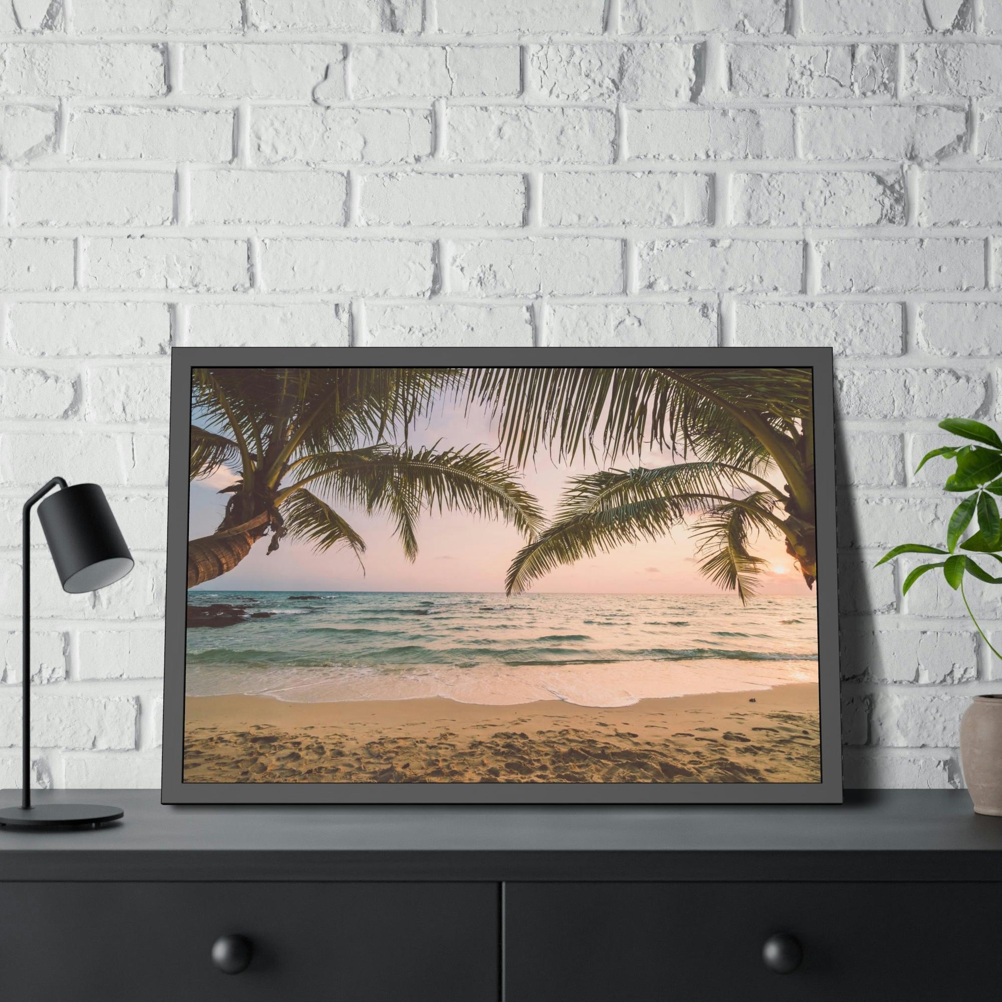 Palm Trees Coastal Getaway: Palm Trees Framed Canvas & Poster for Your Bedroom