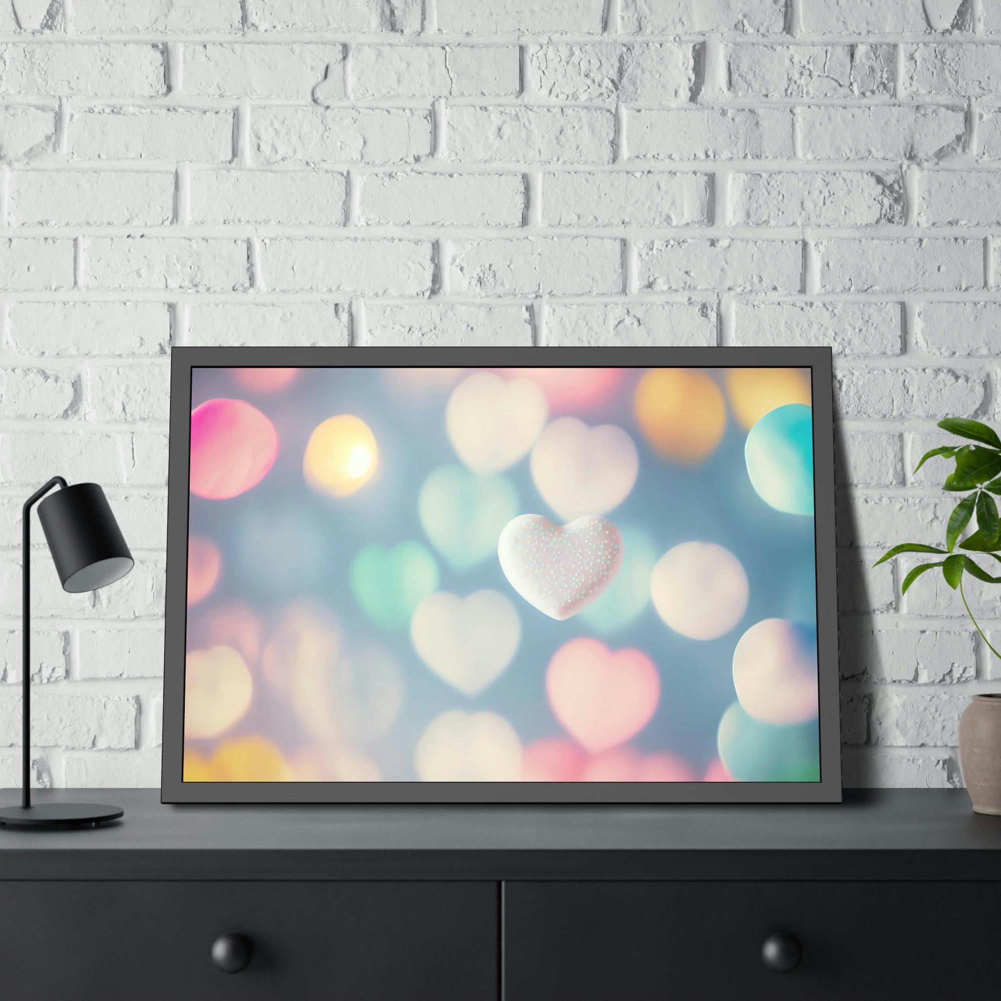 Love Love in Color: Canvas Print of a Vibrant Hearts on Framed Canvas