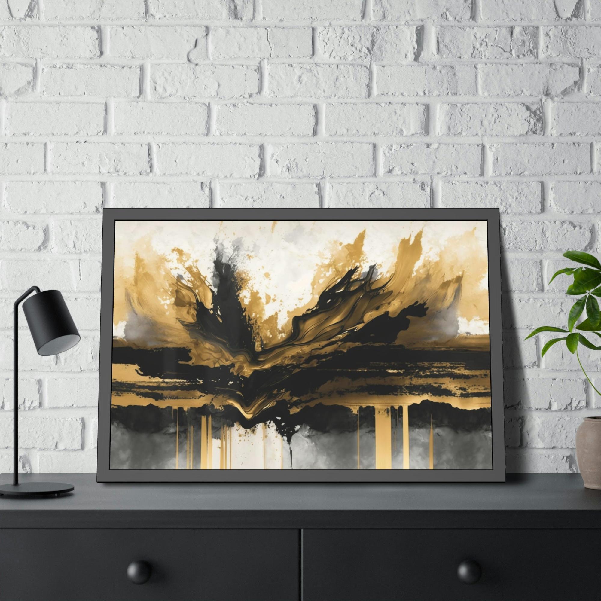 Gold Abstract Art Gold Rush: Wall Art of a Bold and Shimmering Abstract Painting on Canvas