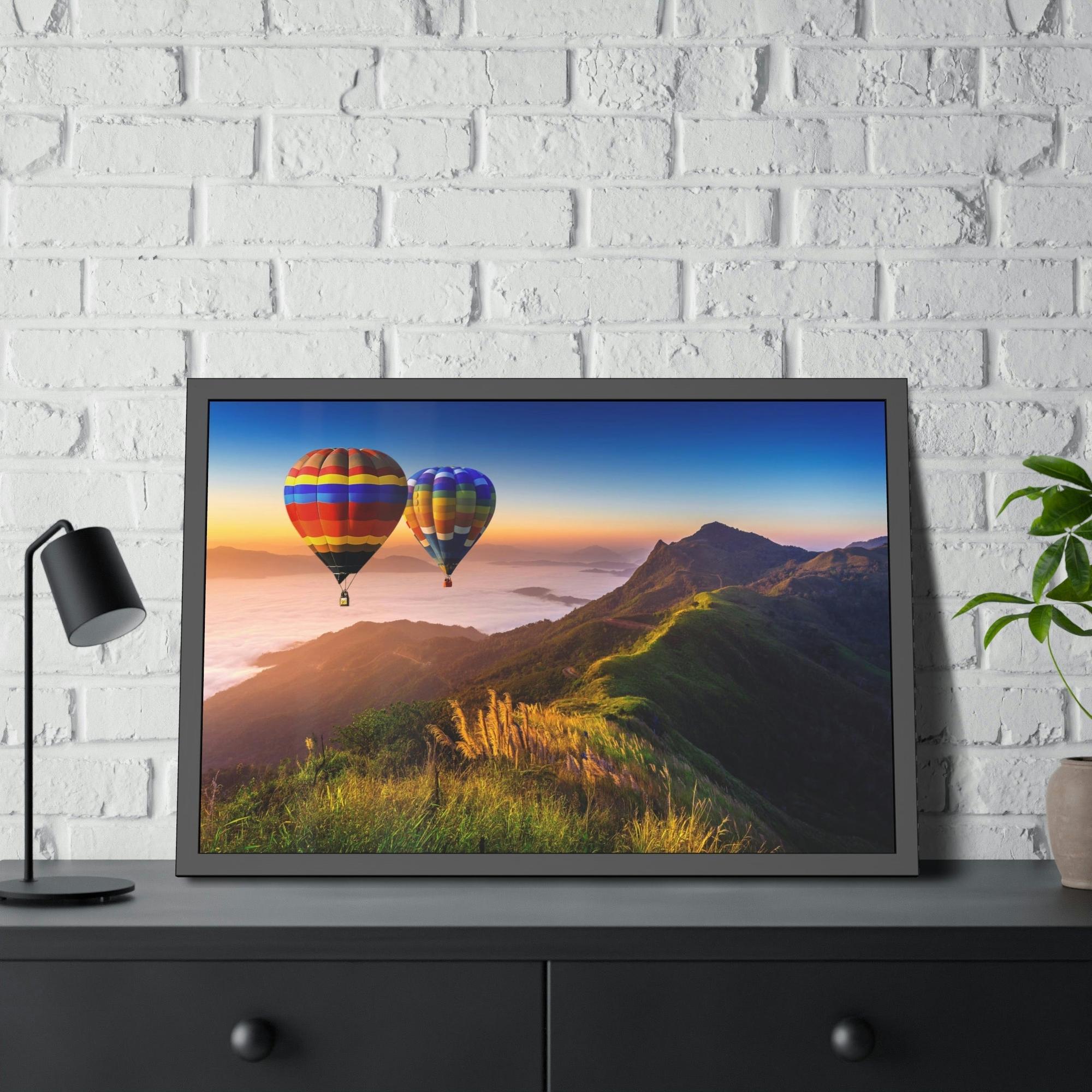 Hot Air Balloons Soaring High: A Beautiful Canvas Print of Colorful Hot Air Balloons