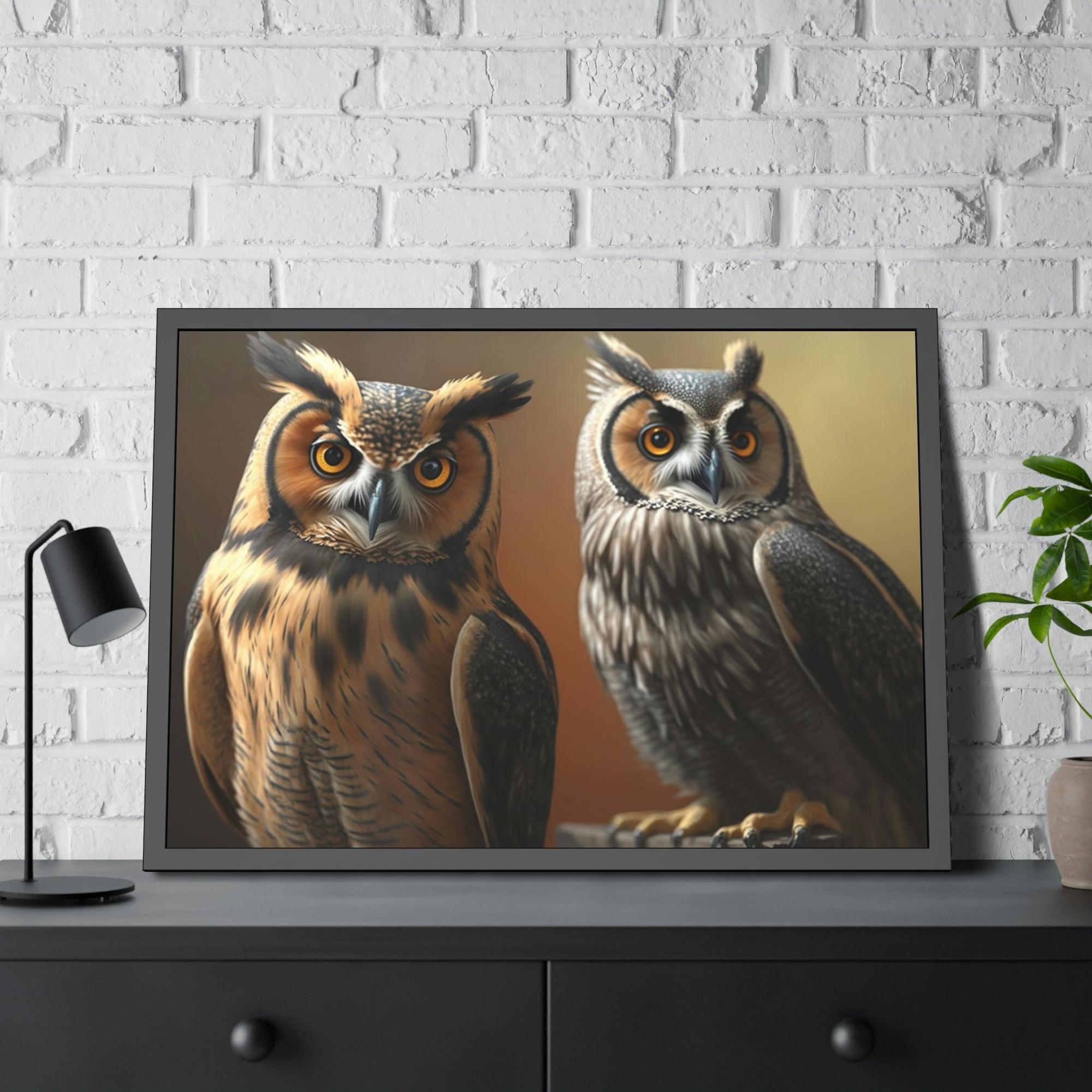 Owls Guardians of the Forest: Ethereal Owls Gaze Out from the Canvas