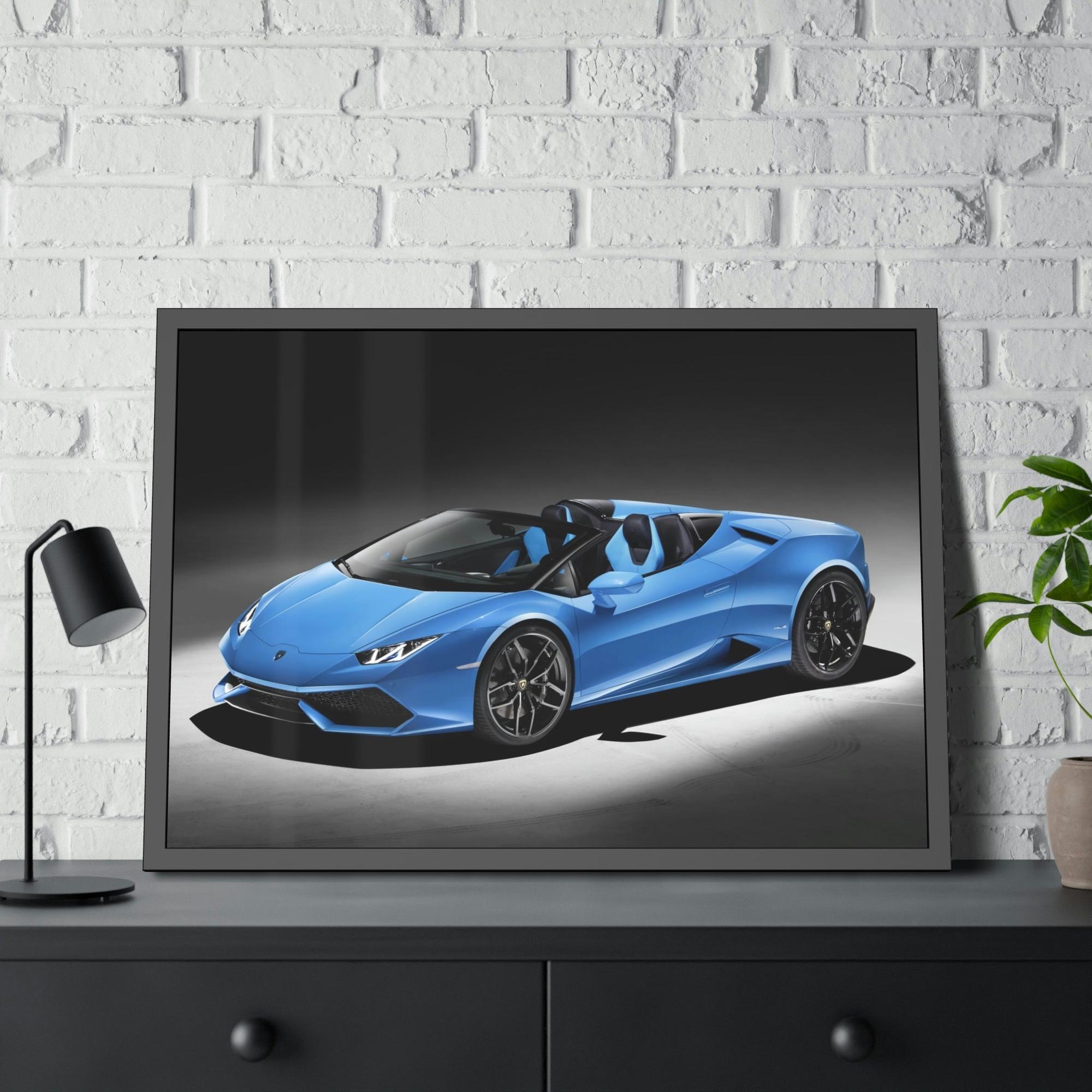 Lamborghini Sleek and Powerful: Framed Poster of Lamborghini for Car Collectors